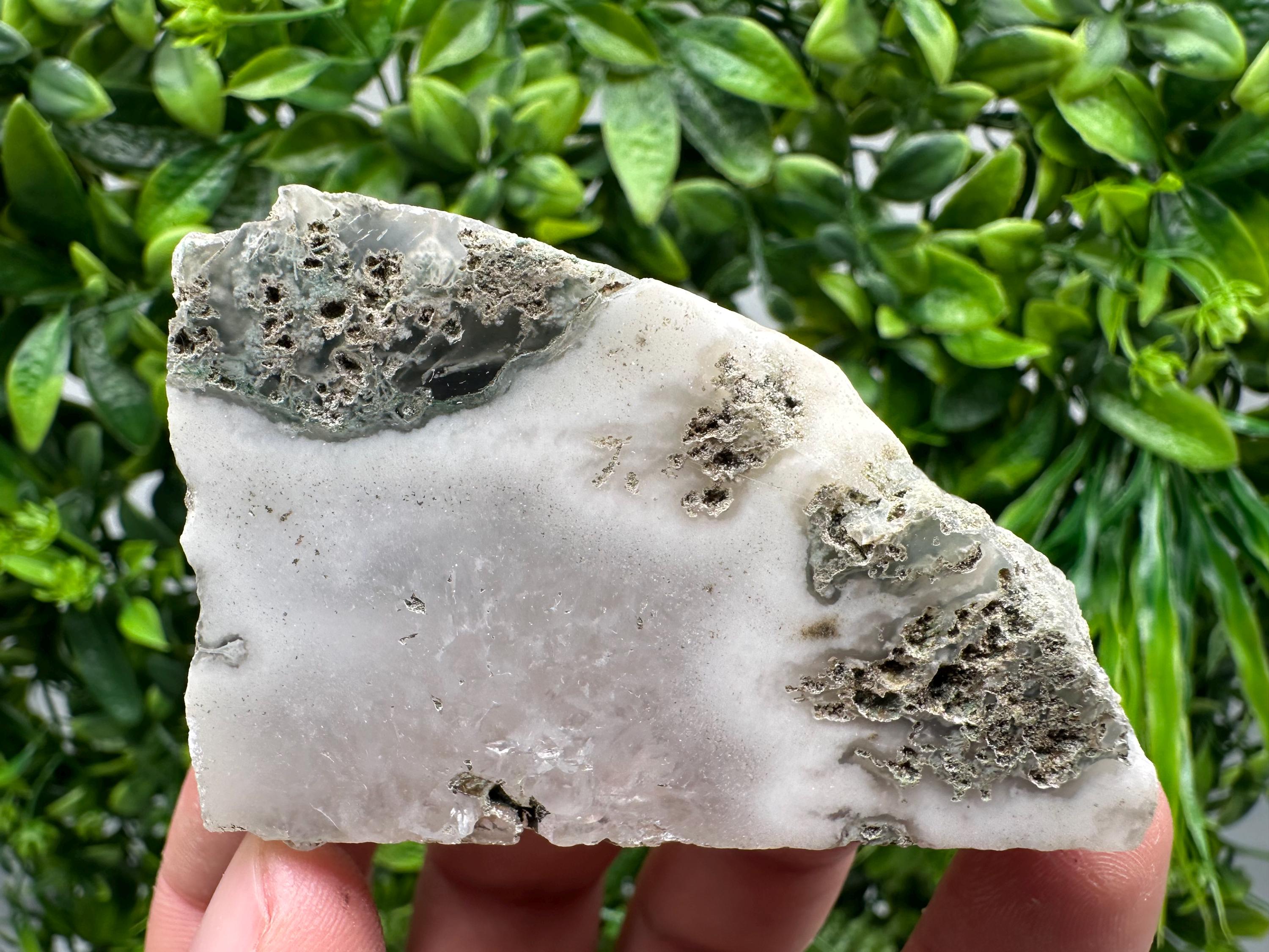 Polished Moss Agate Slab: Crystal Slice (7/5cm, 99 grams)