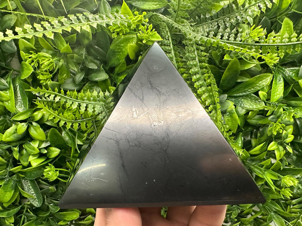 Shungite Pyramid 100MM – Natural Protection & EMF Shielding Stone