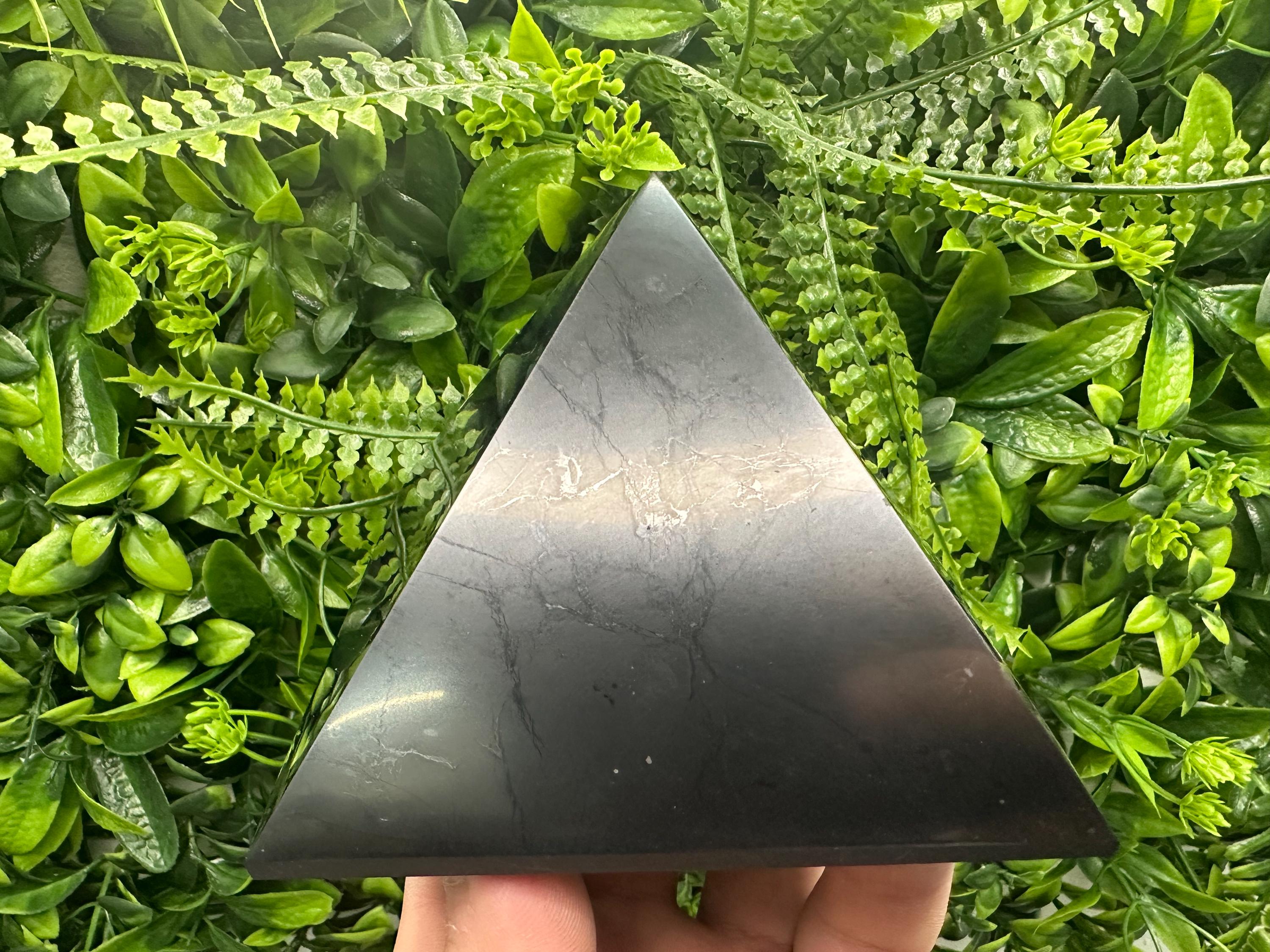 Shungite Pyramid 100MM – Natural Protection & EMF Shielding Stone