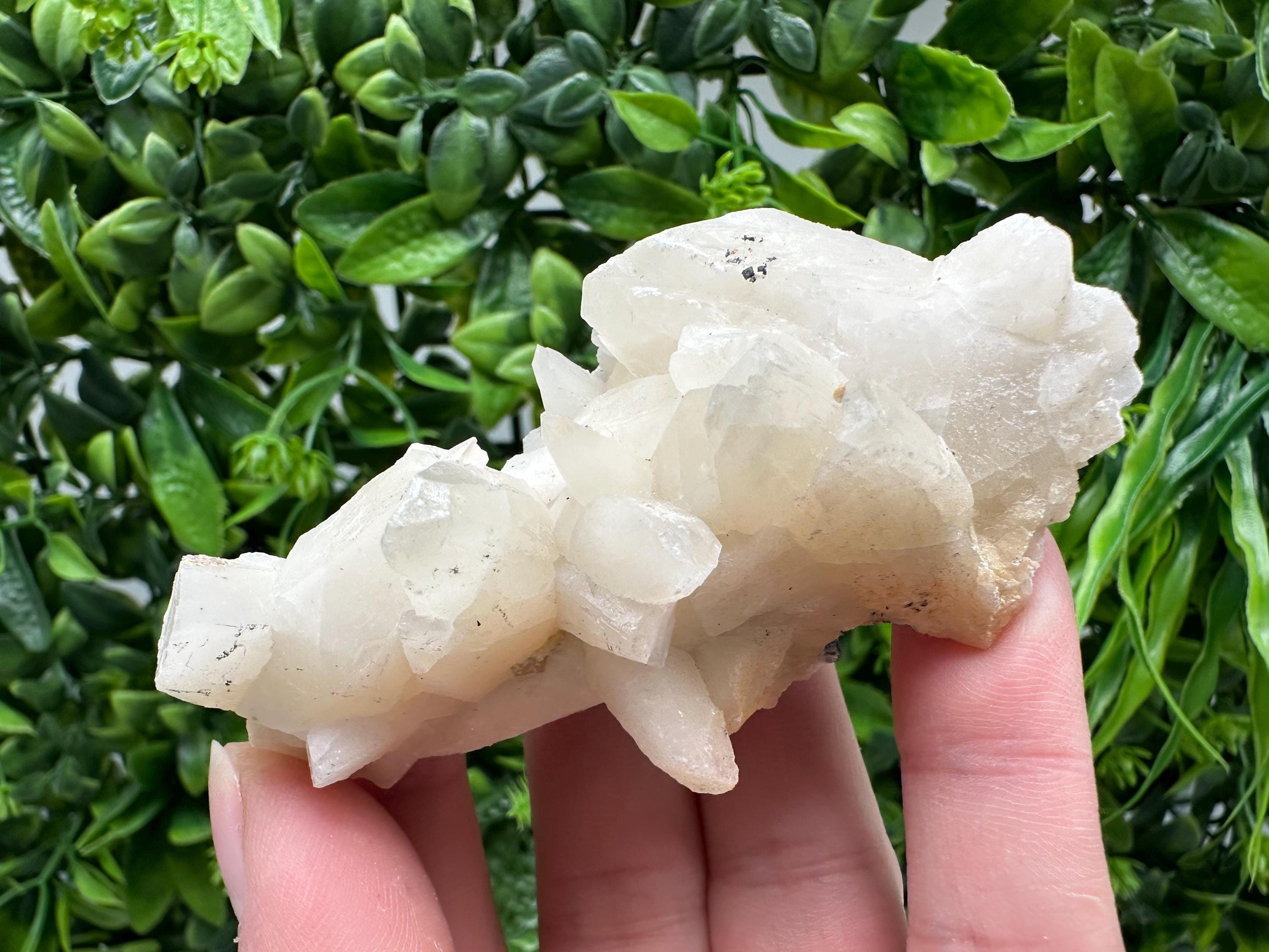 Calcite on Green Quartz: Laki Bulgaria Healing Crystal