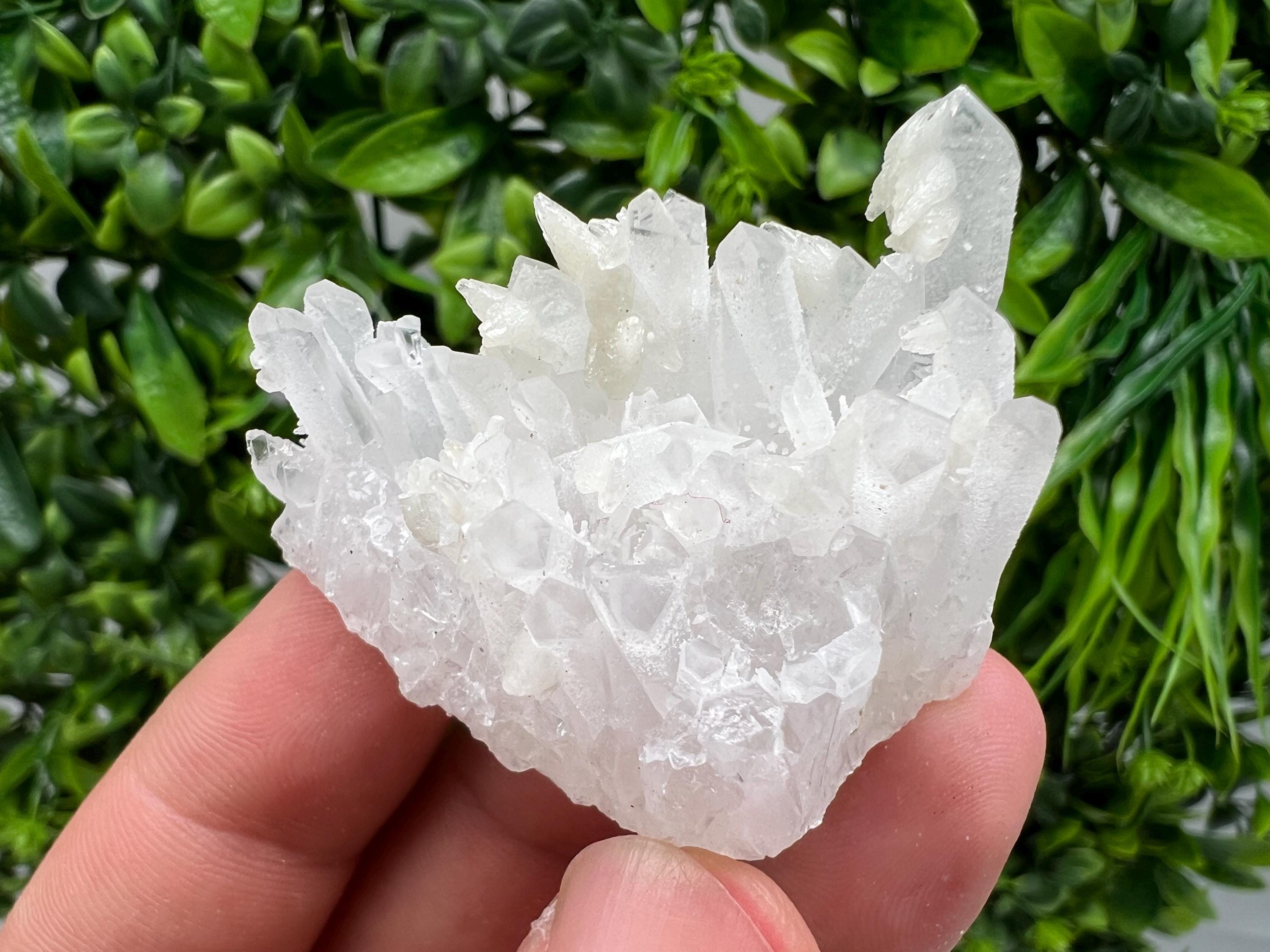 Calcite on Green Quartz: Djurcovo Mine, Bulgaria Healing Crystal
