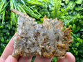 Quartz Crystal Cluster with Limonite, Iron Oxide Mineral Specimen