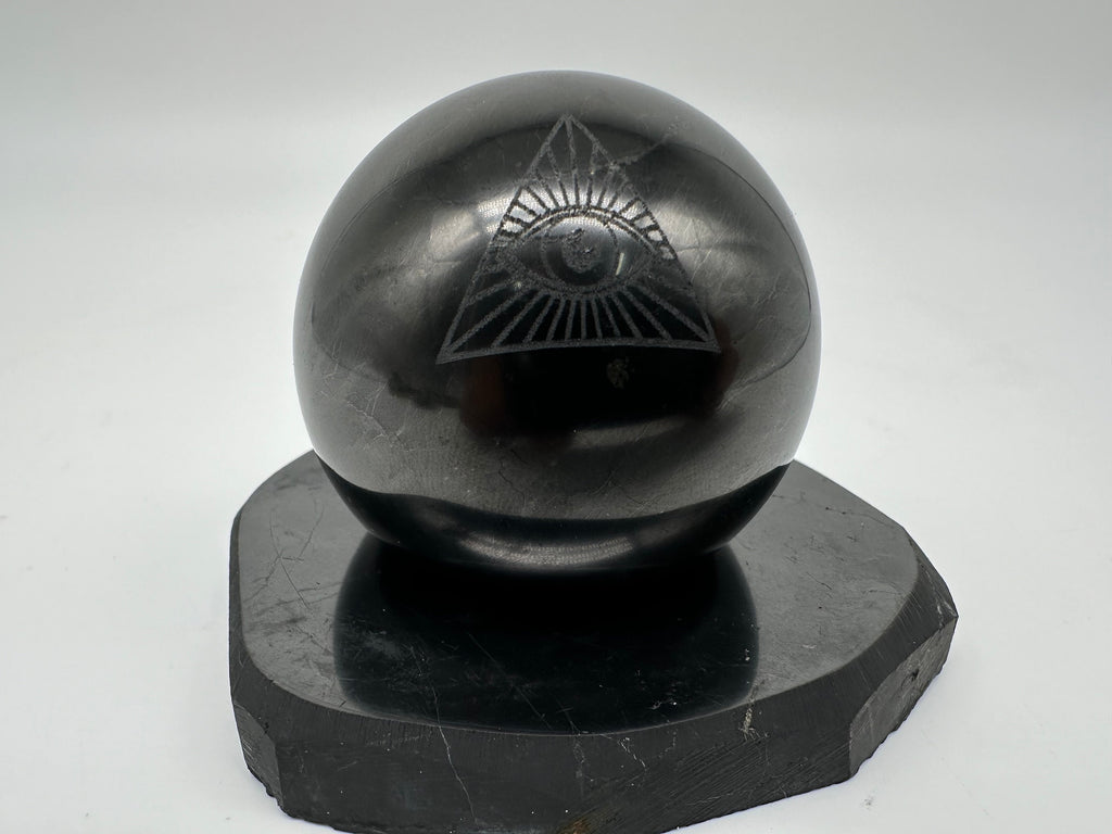 Shungite Sphere 5cm: Polished EMF Protection Crystal