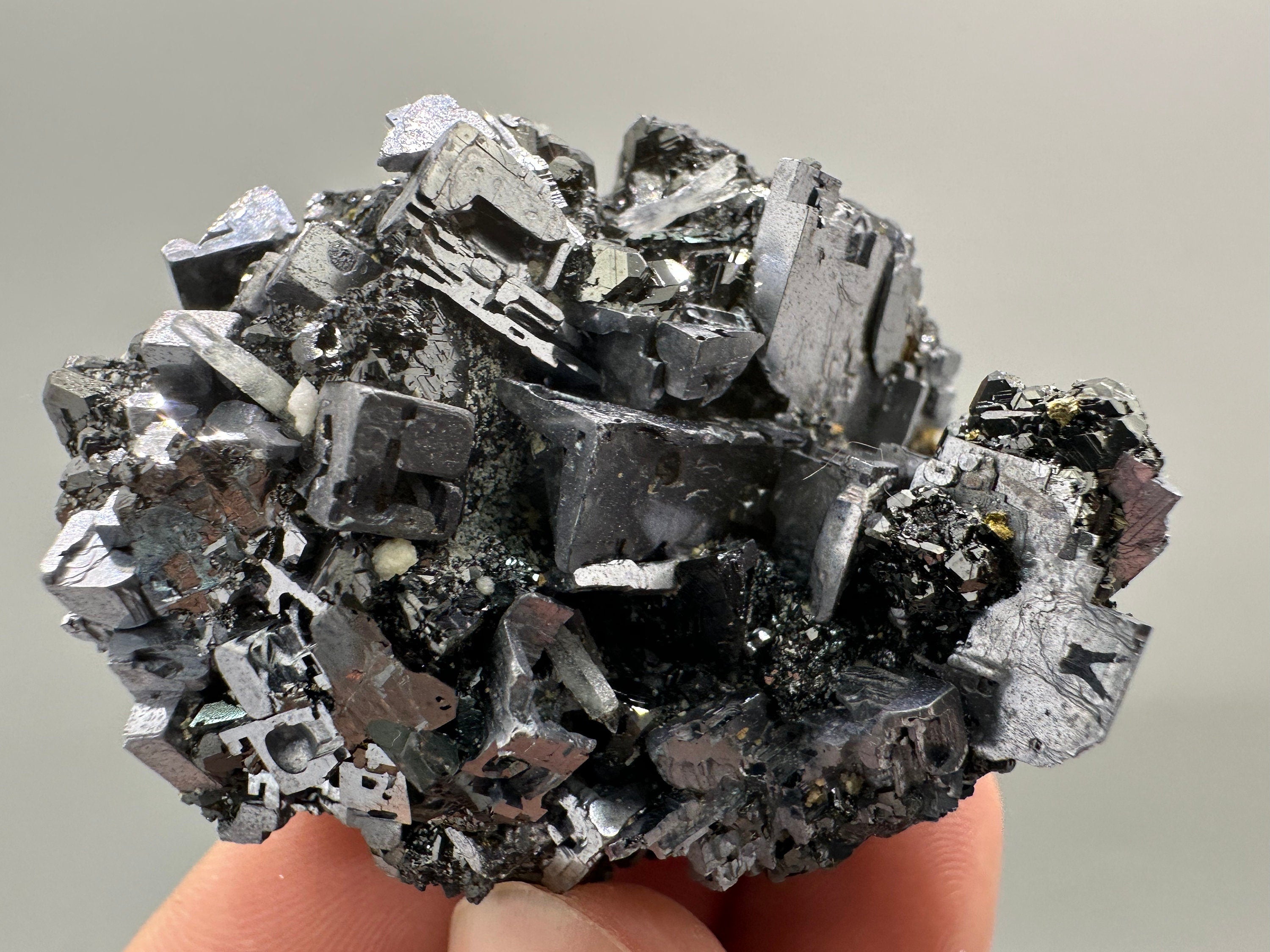 Galena on Sphalerite Mineral Specimen: Borieva Mine, Bulgaria