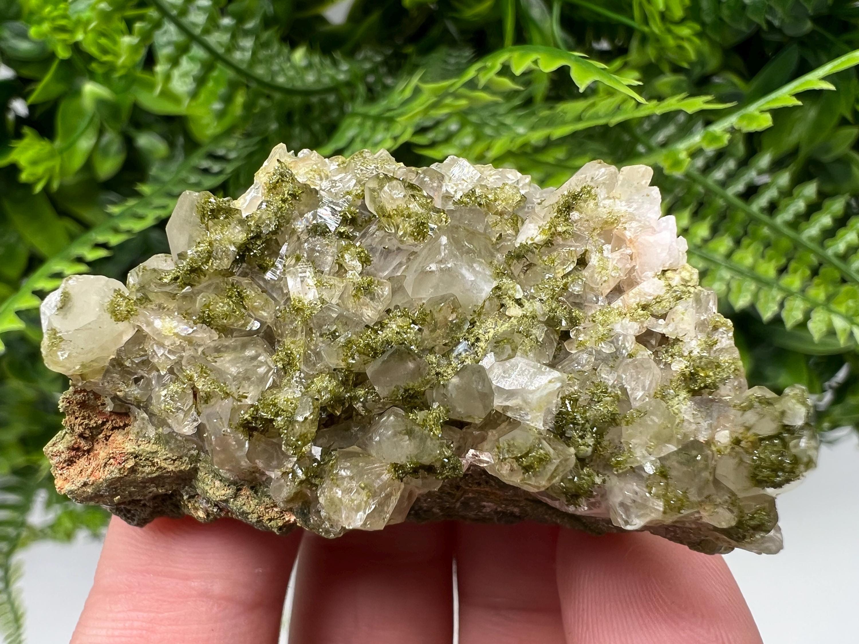 Rainbow Epidote with Quartz Mineral Specimen, Hakkari Turkey