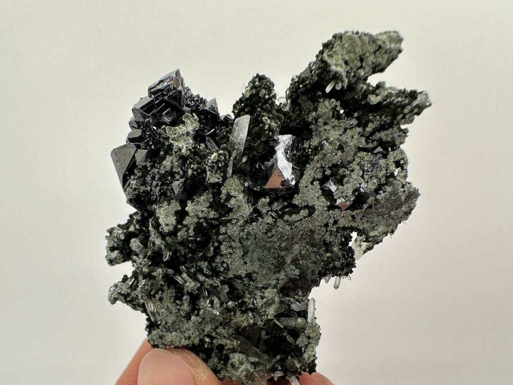Sphalerite on Quartz Cluster, Natural Mineral Specimen, Home Decor Stone