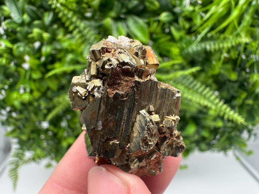 Rainbow Pyrite Cluster: Bulgarian Mineral Specimen, Home Decor Gift