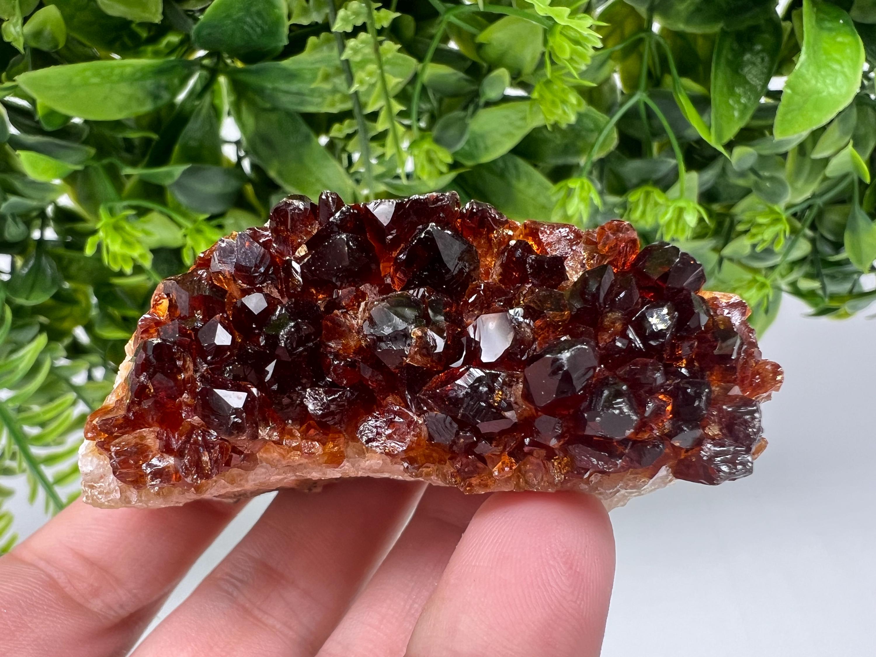 Citrine Crystal Cluster with Hematite Inclusions, Brazil Mineral Stone