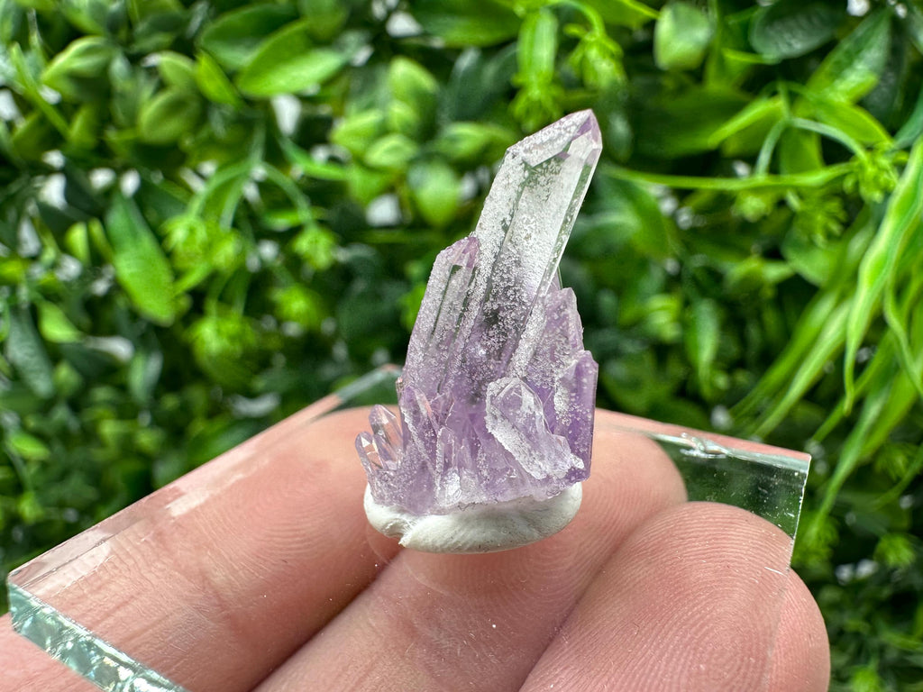 Phantom Amethyst Crystal with Cerussite, Bulgarian Mineral Specimen
