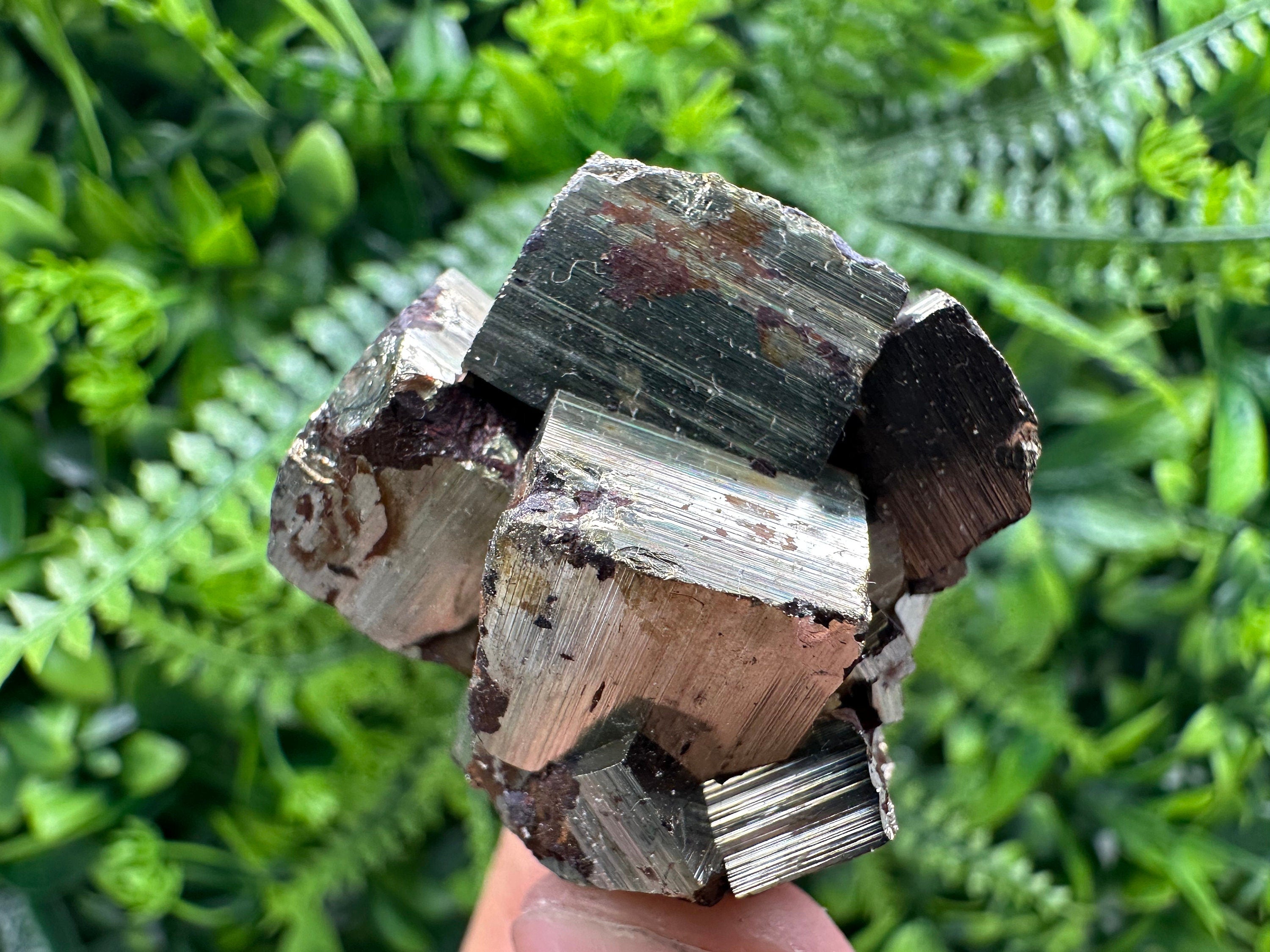 Natural Pyrite Crystal Cluster, Shiny Mineral Specimen