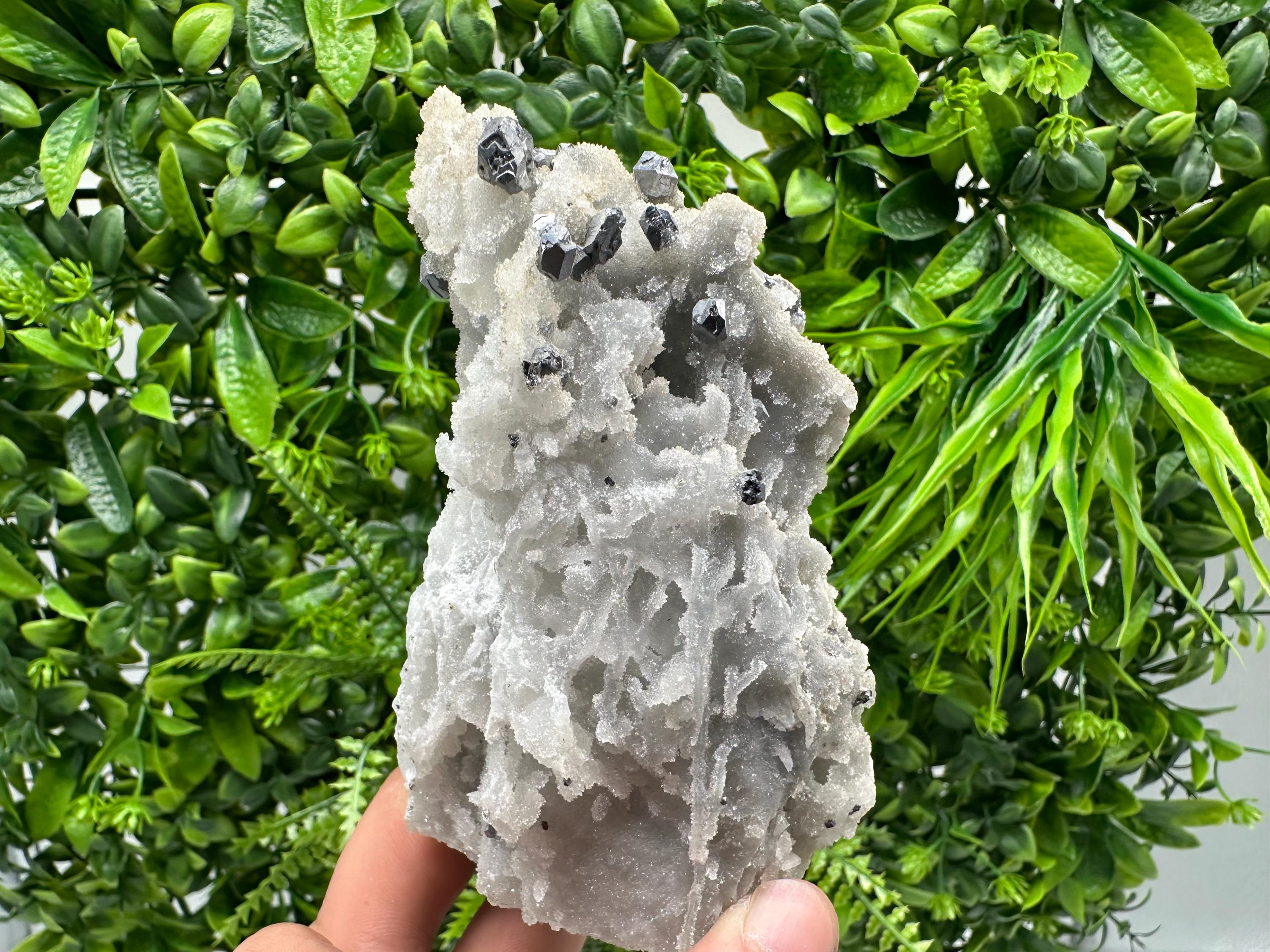 Galena Barite on Chalcedony Mineral Specimen, Bulgaria