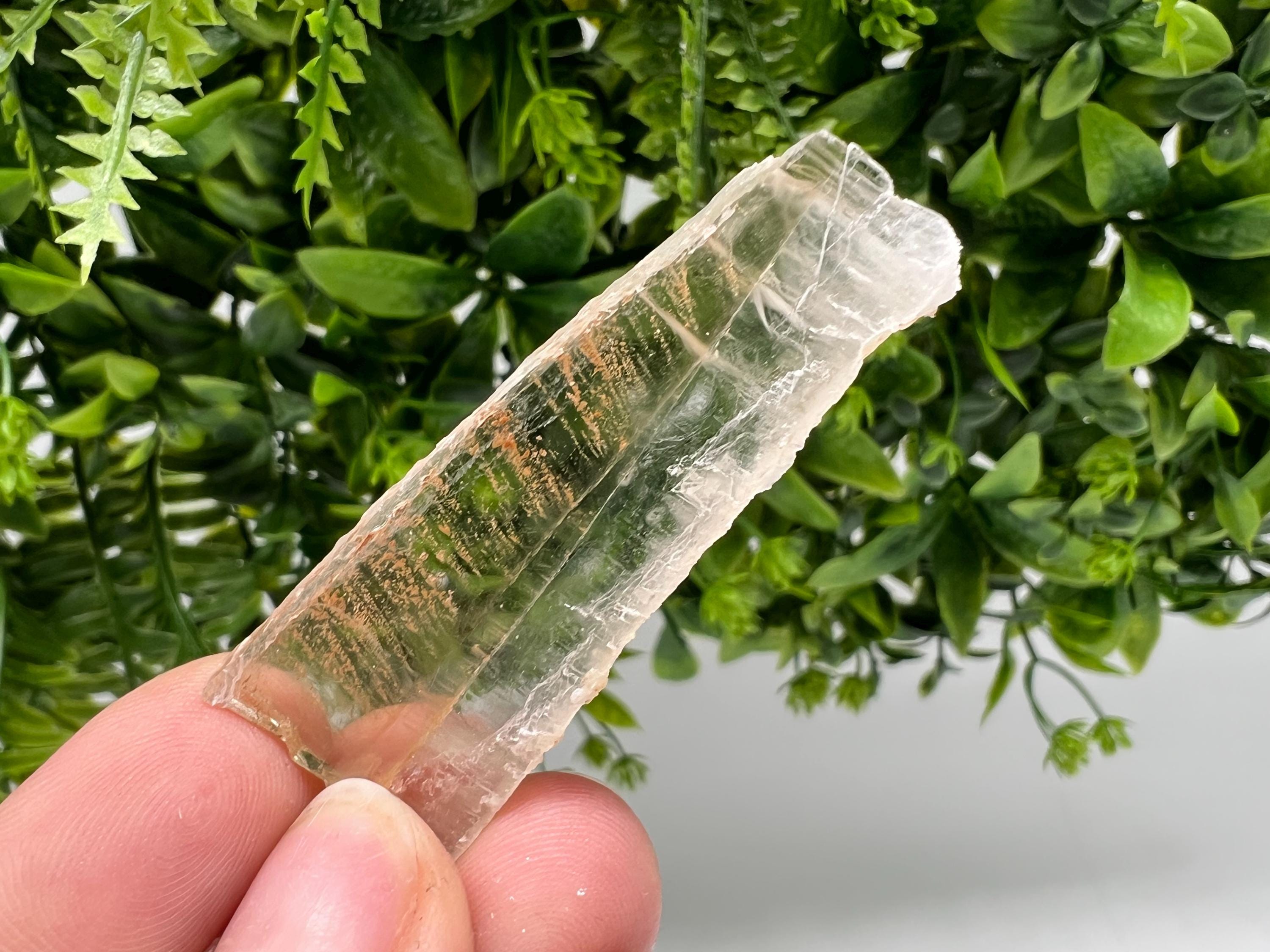 Golden Phantom Selenite Slab: Utah Raw Crystal Wand (2.2/6cm