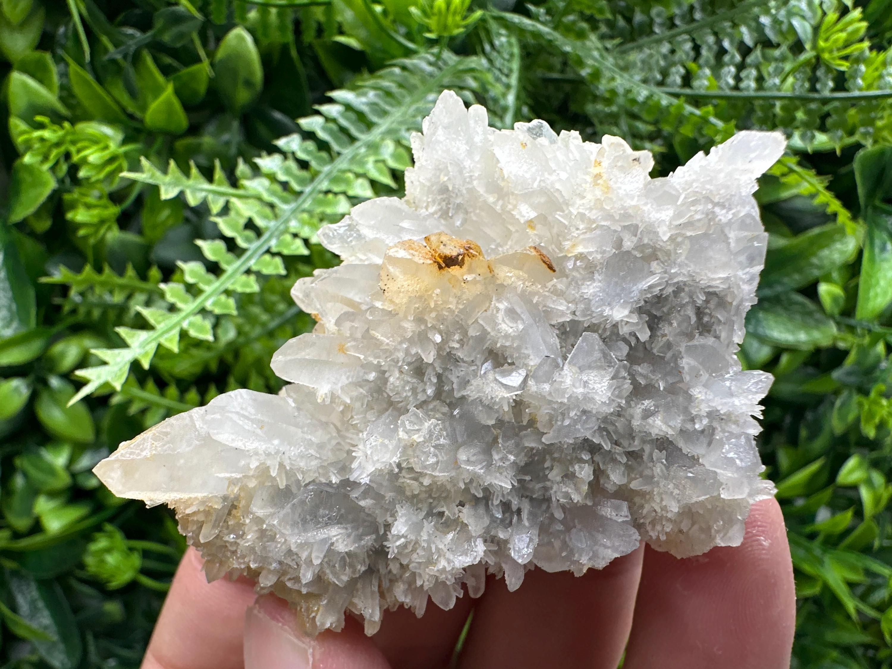 Limonite Coated Quartz Crystal: Natural Mineral Home Decor