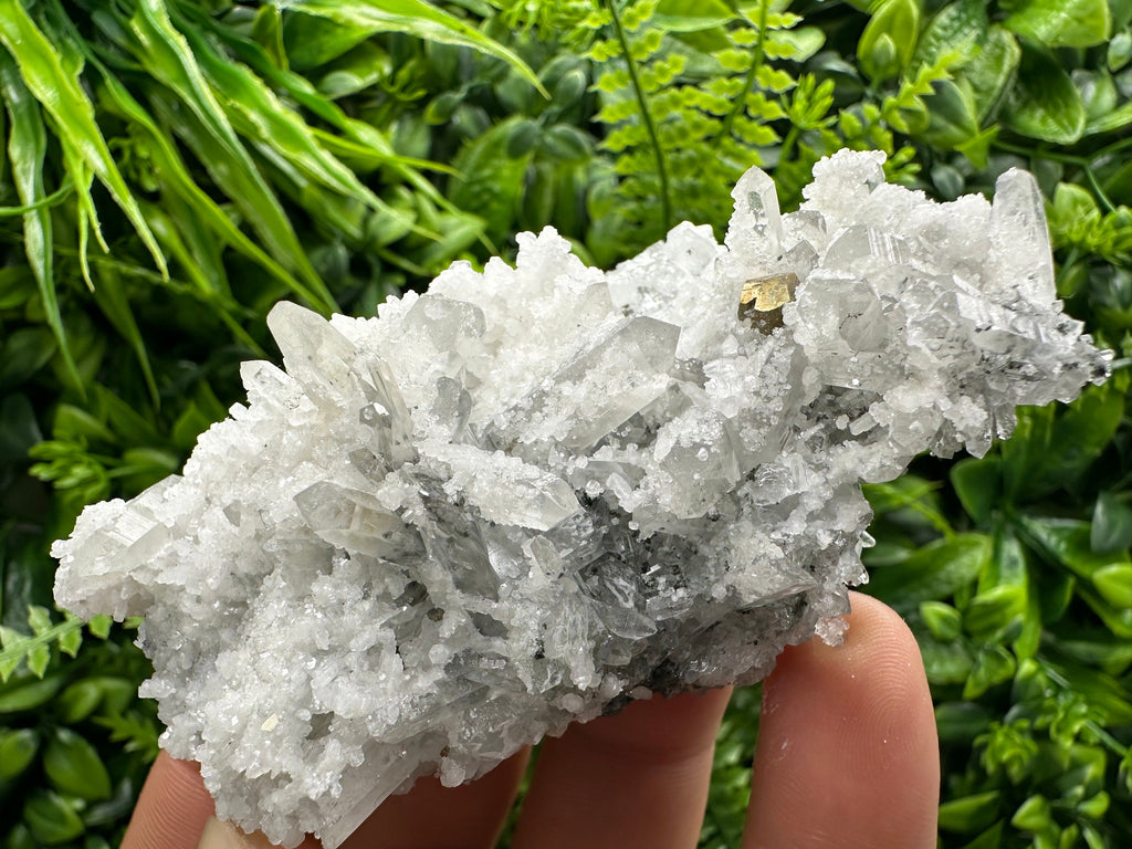 Pyrite on Quartz with Calcite: Borieva Mine, Bulgaria
