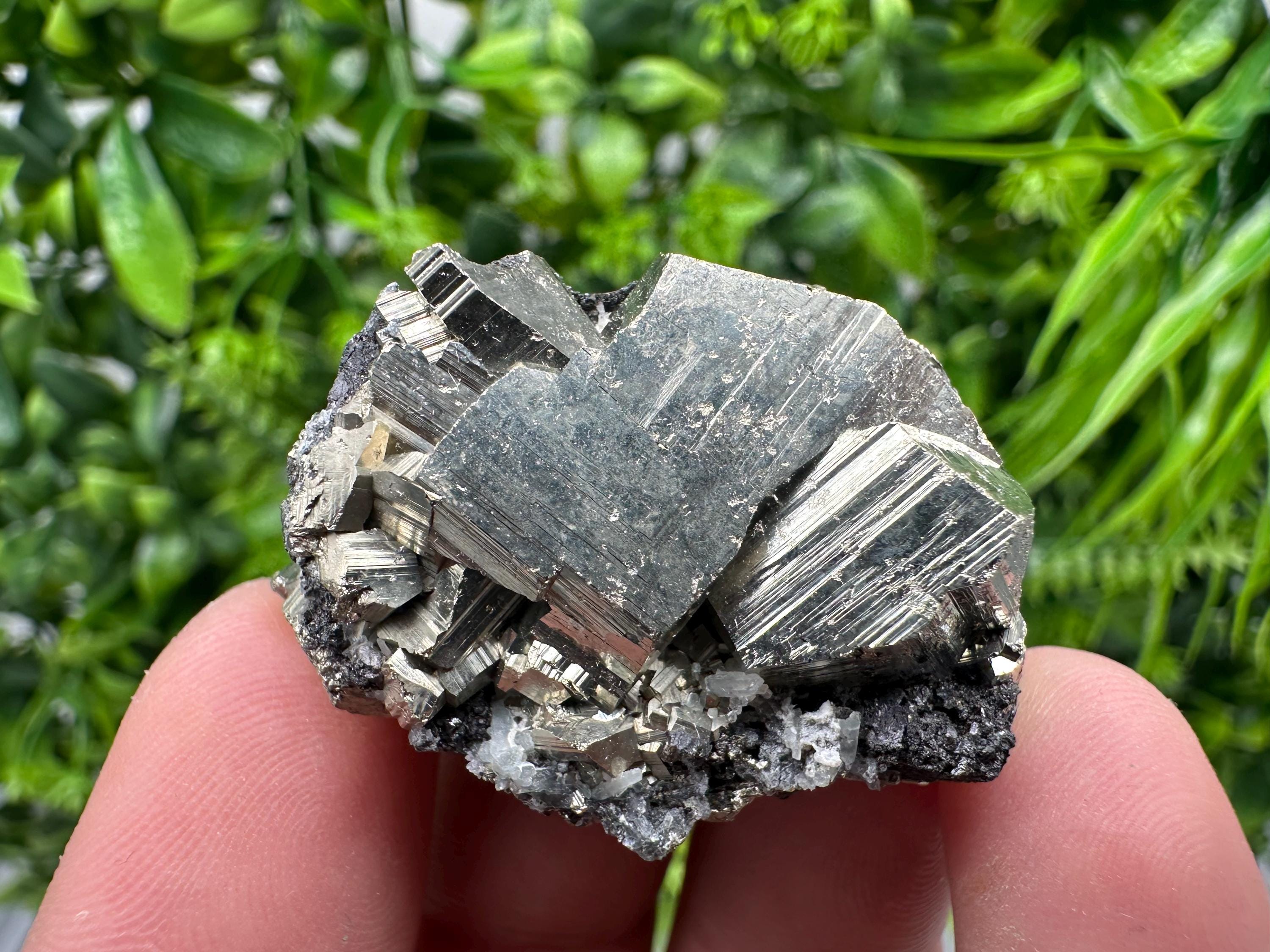 Pyrite on Sphalerite Mineral Specimen, Rare Crystal Decor