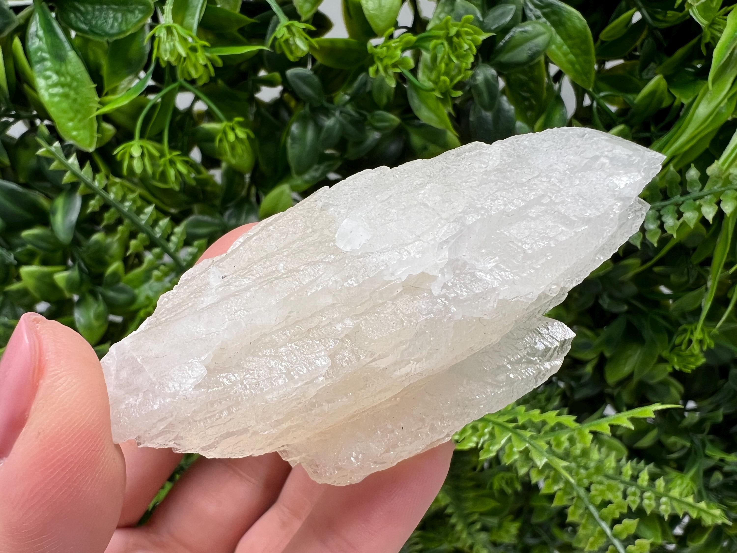 Calcite on Green Quartz: Djurcovo Mine, Bulgaria Healing Crystal
