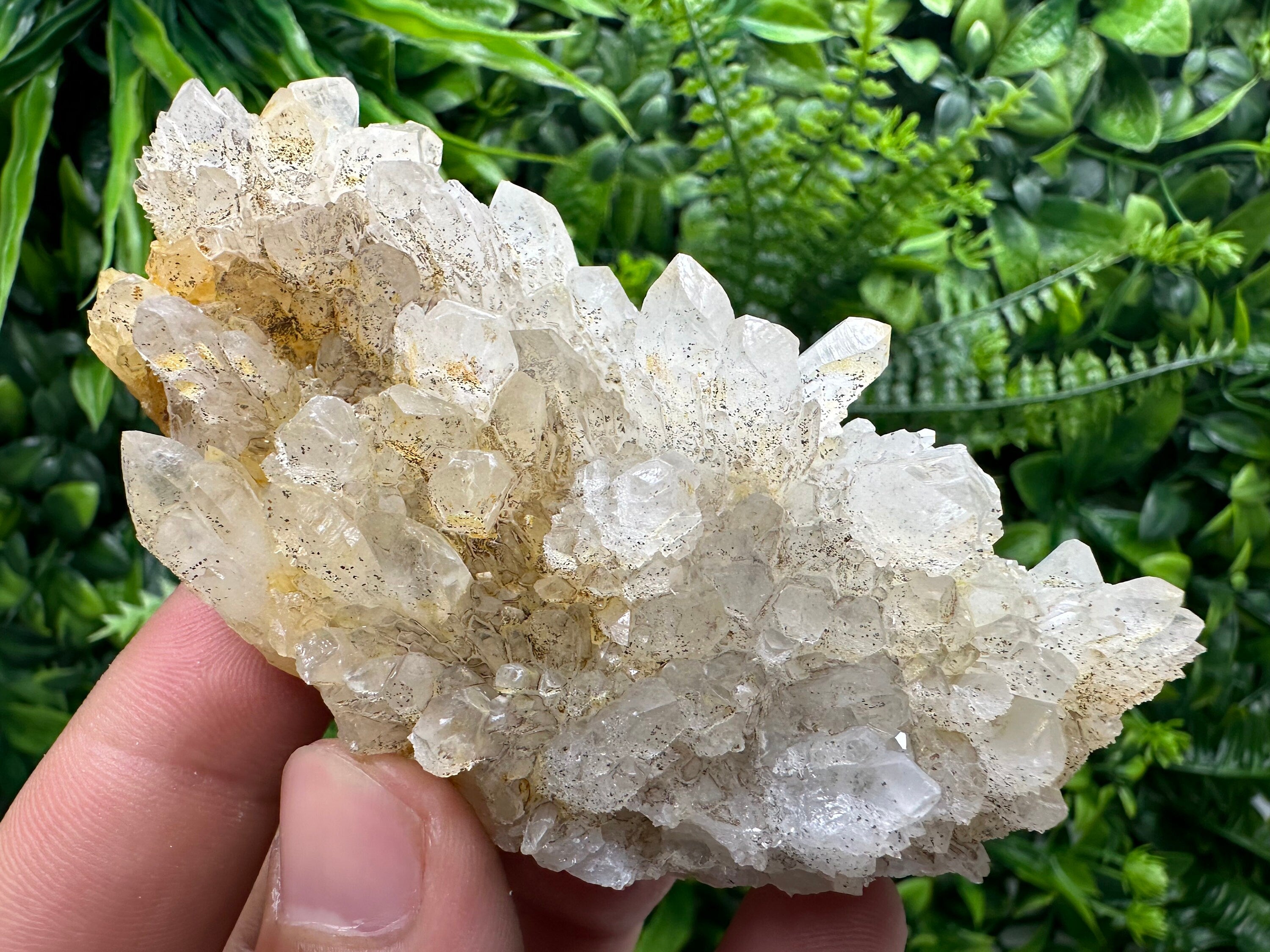 Transparent Quartz Cluster with Mineral Inclusions, Bulgaria