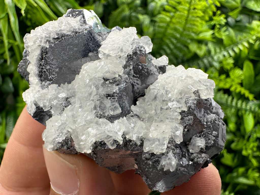 Galena with Calcite Cluster, Batantci Mine Mineral Specimen