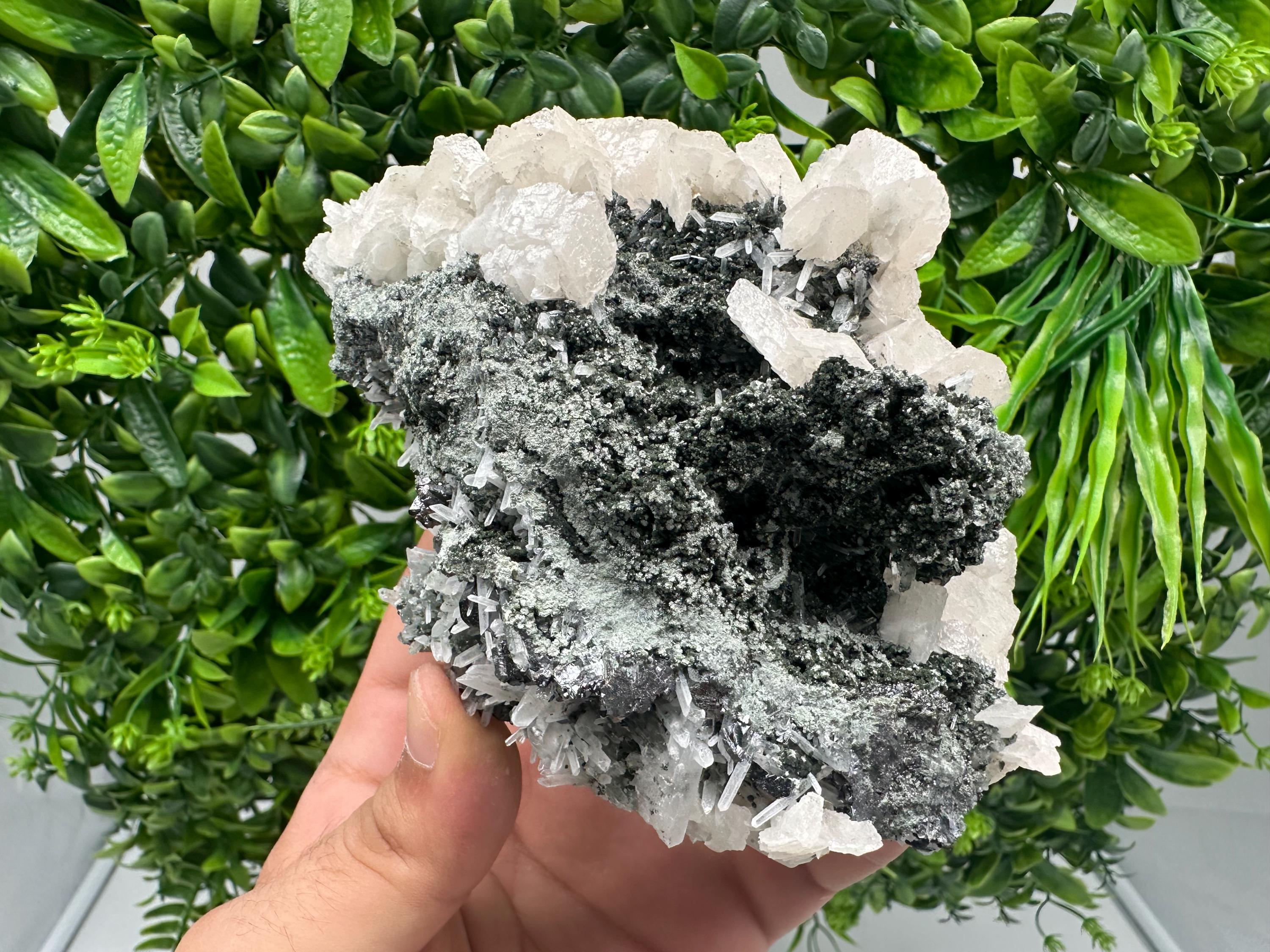 Quartz with Calcite and Chlorite Specimen, Borieva Mine, Bulgaria