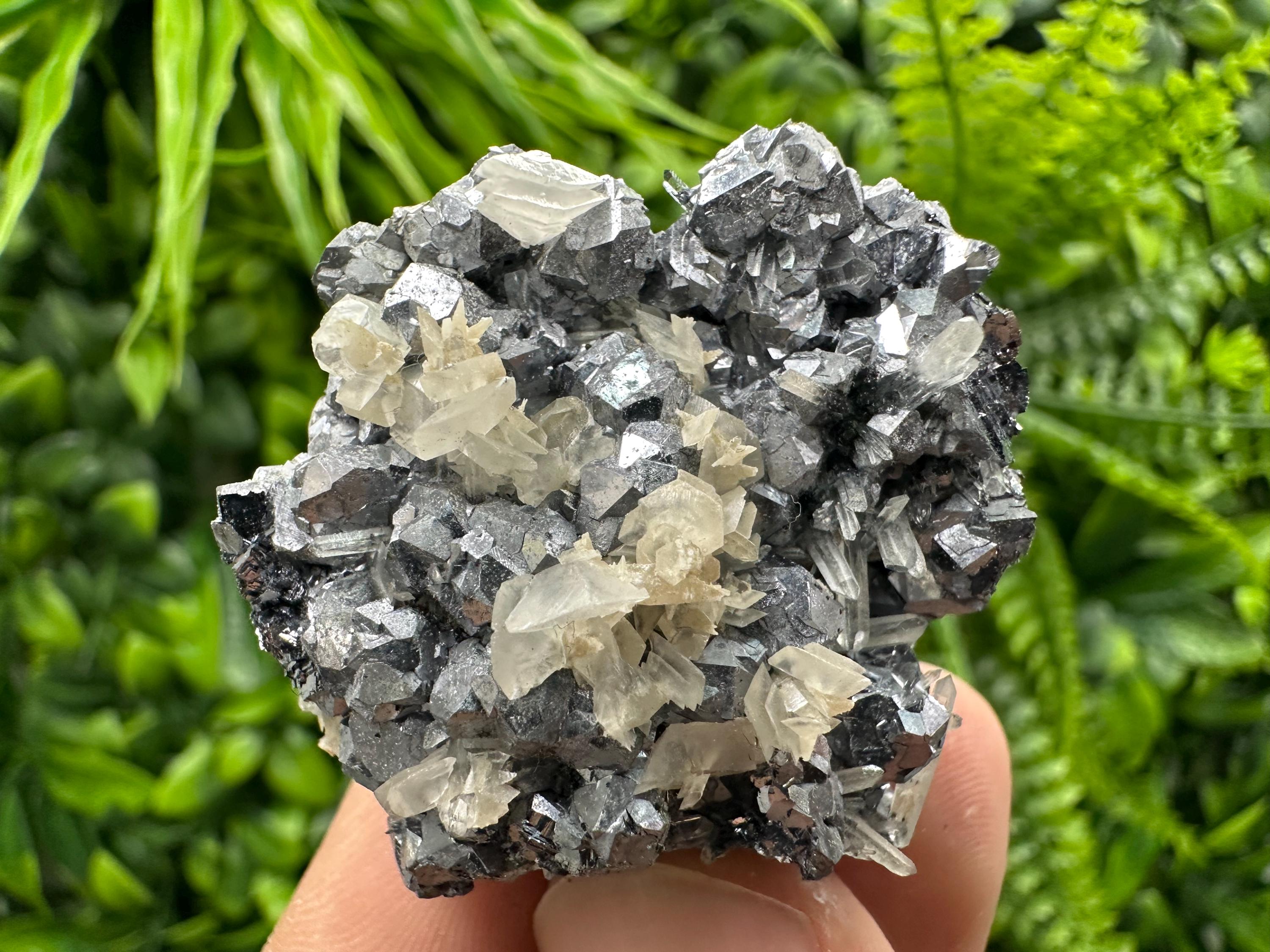 Galena Quartz Calcite Cluster, Bulgaria Mineral Specimen