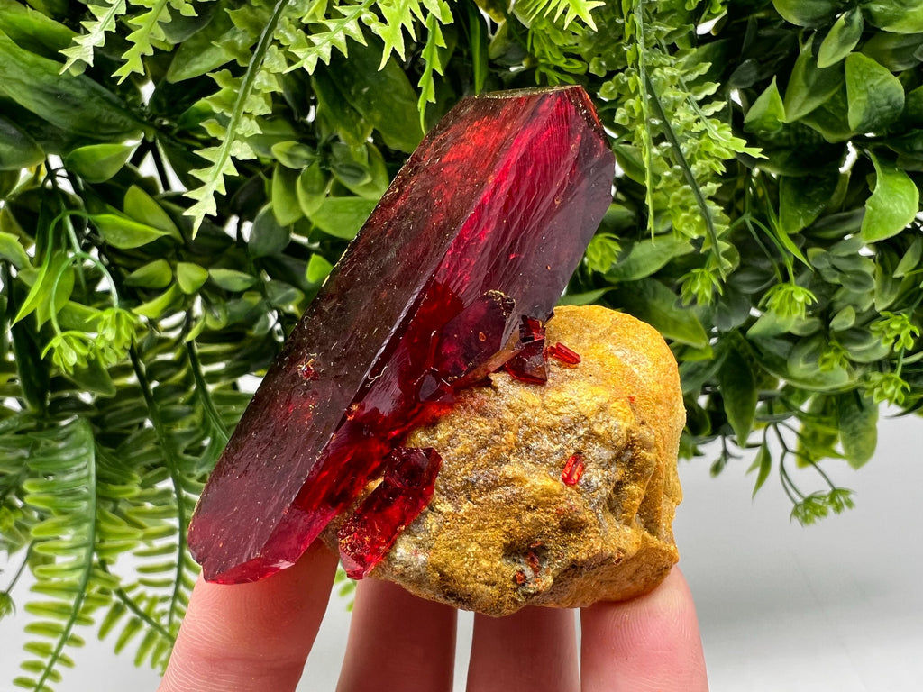 XXL Lab-Grown Red Pruskite Crystal on Matrix