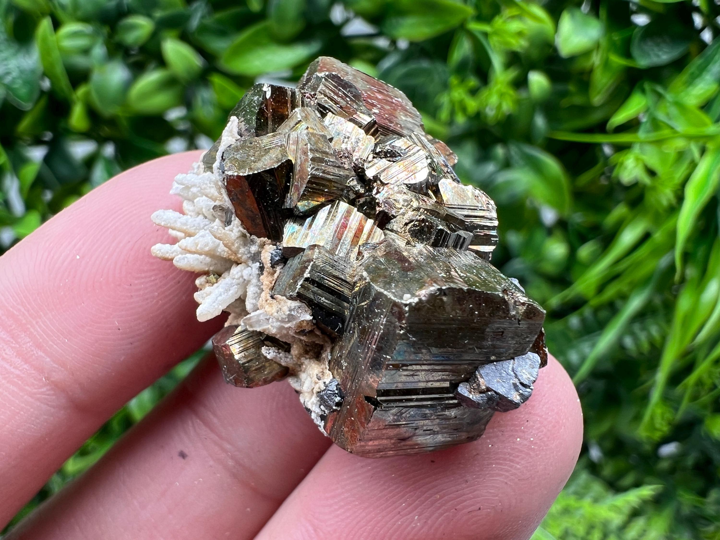 Wonderful Rainbow Pyrite whit Calcite,natural minerals souvenir Crystal,collection stone,rare minerals,home decor,Borieva Bulgaria