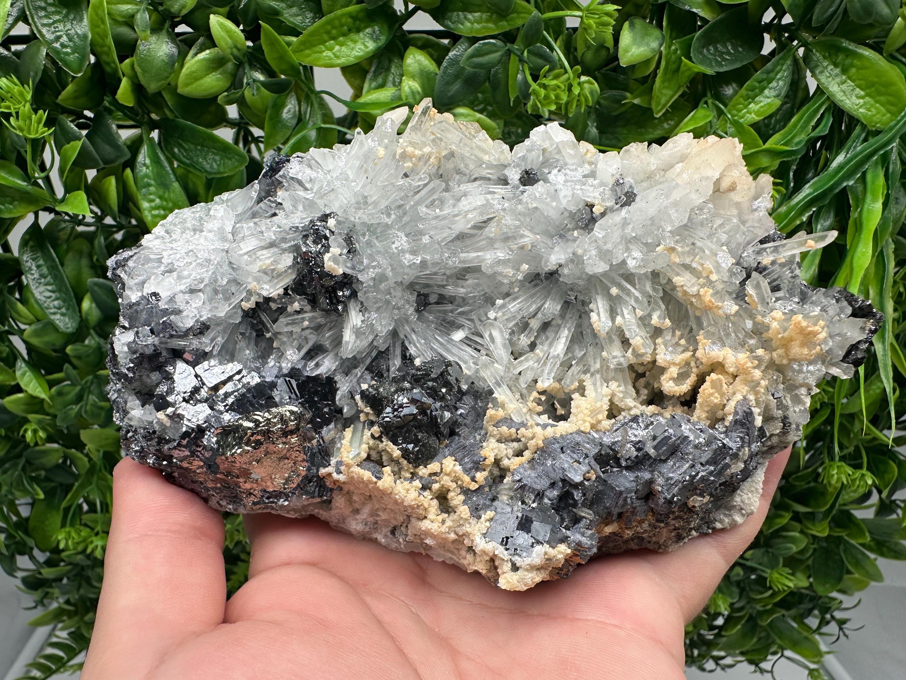 Galena Spinel Law on Quartz with Siderite, Krushev dol Mine, Bulgaria
