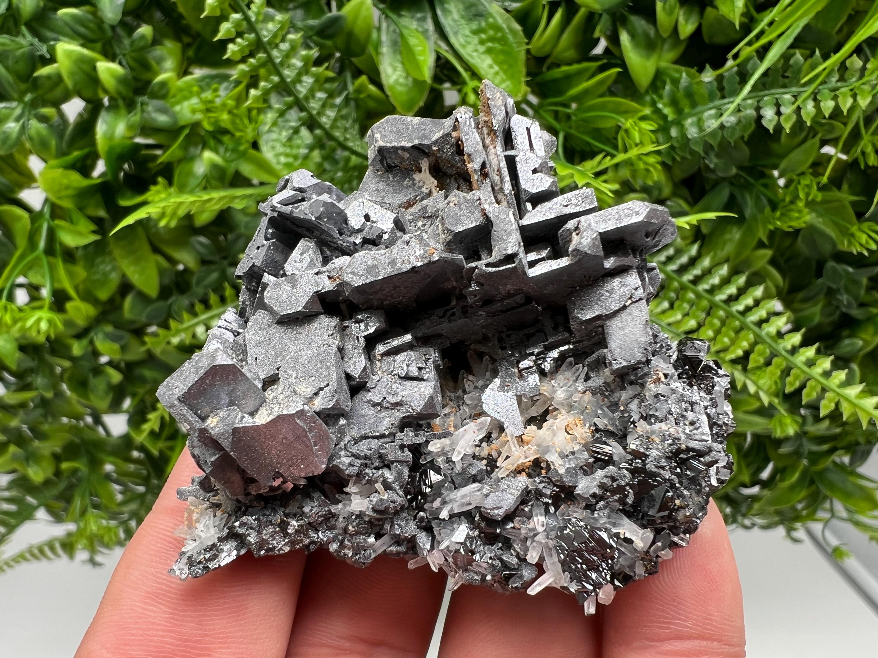 Galena Cluster with Siderite and Quartz: 9th September Mine, Bulgaria