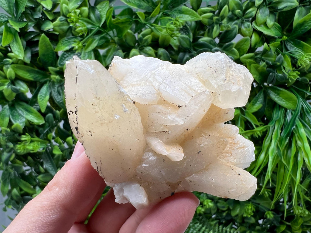Calcite on Green Quartz Cluster, Djurcovo Mine, Bulgaria