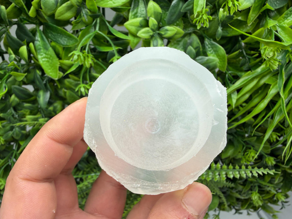Selenite Candle Holder – Natural Crystal Decor, Energy Cleansing, Spiritual Home Accent