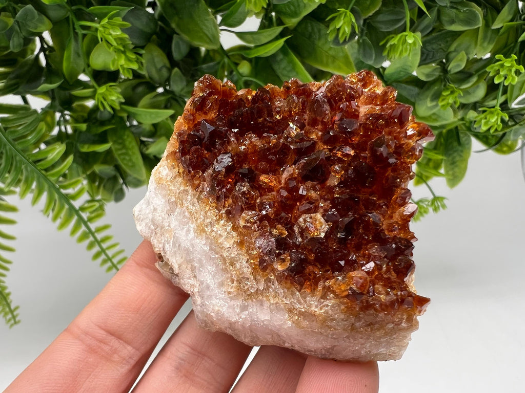 Citrine Crystal with Hematite Inclusions: Natural Phantom Cluster