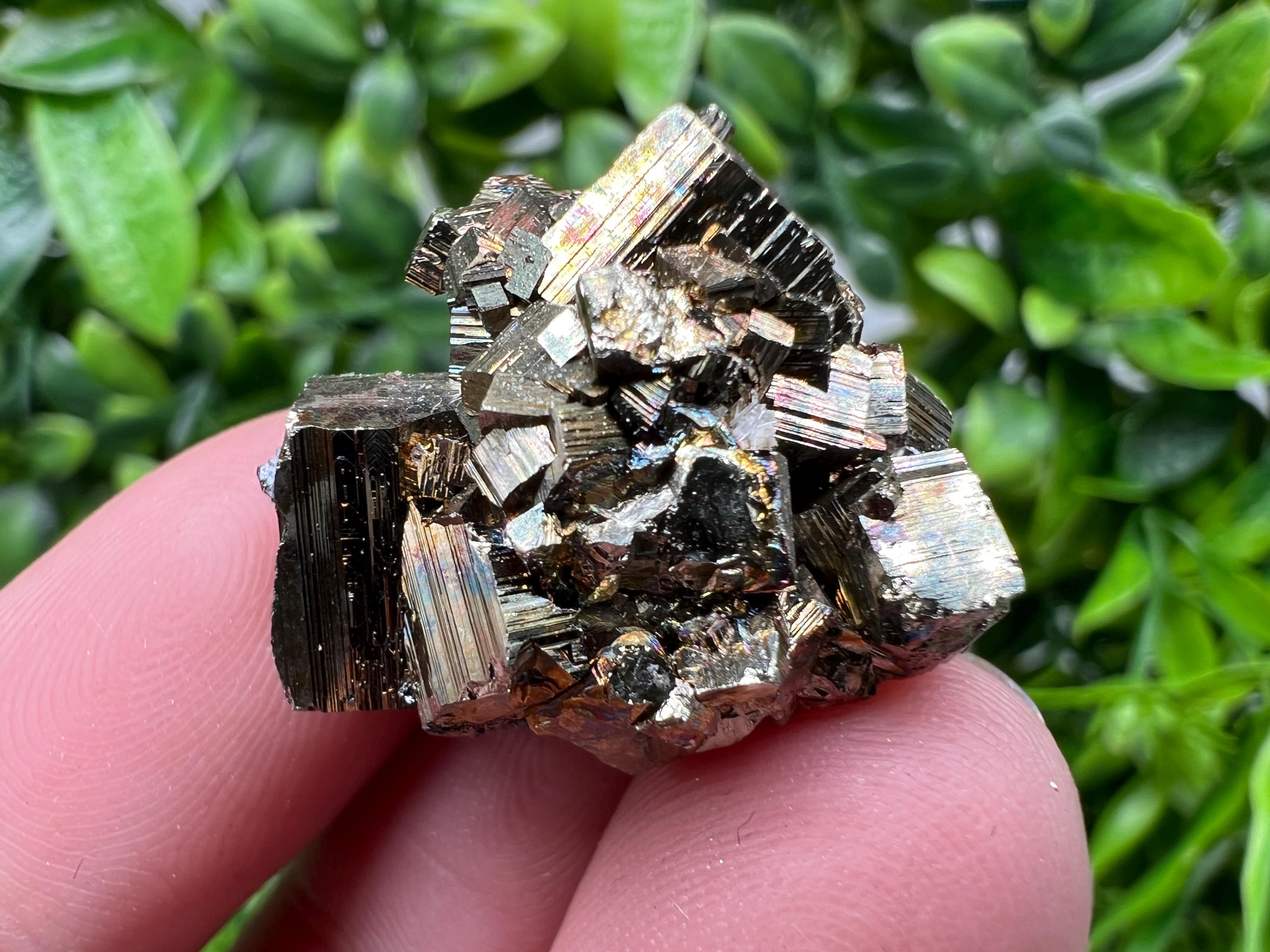 Rainbow Pyrite with Calcite, Borieva Bulgaria, Crystal Mineral Souvenir