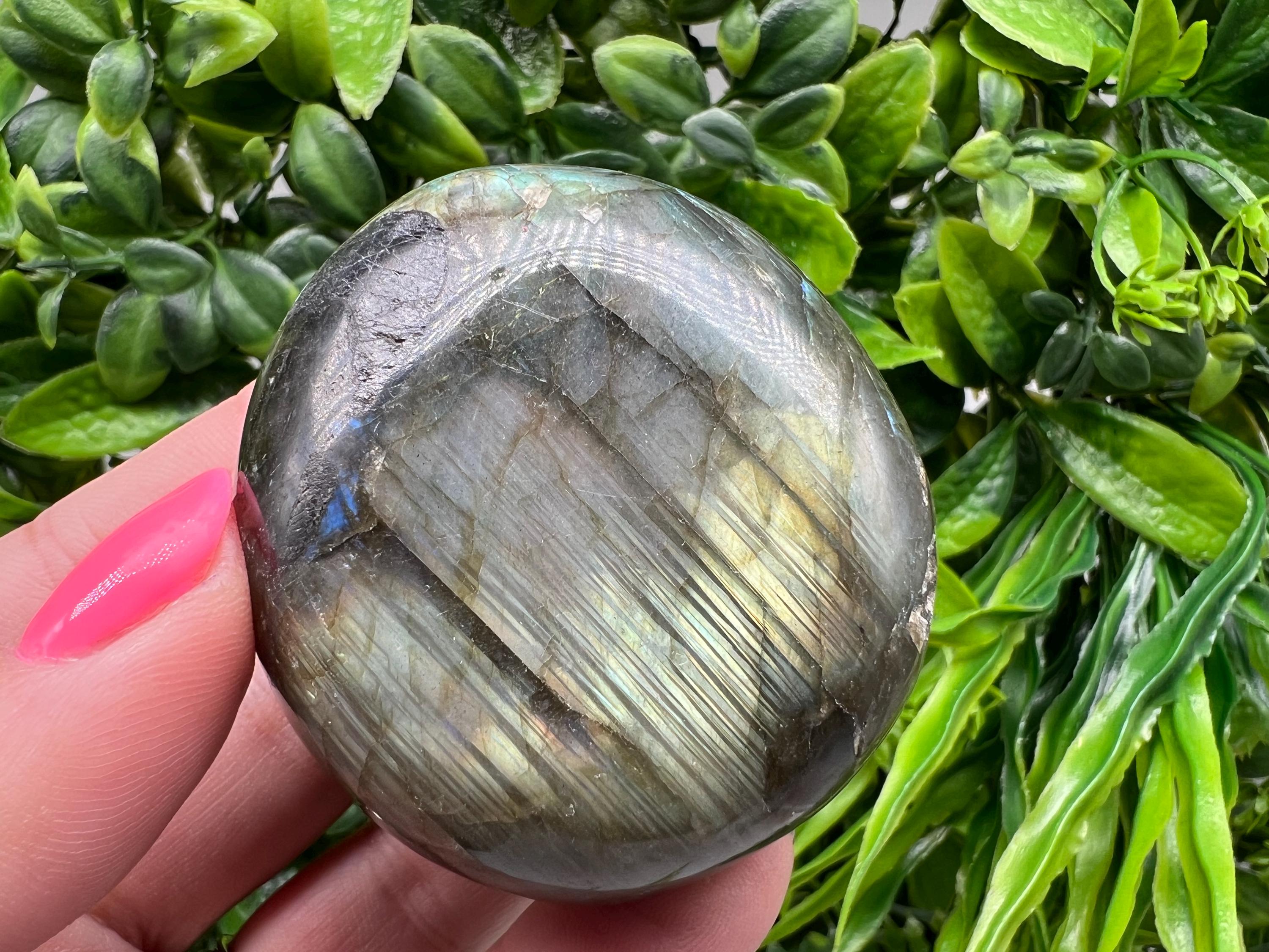 Polished Labradorite Crystal Decor Slab: Rainbow Multifire Stone