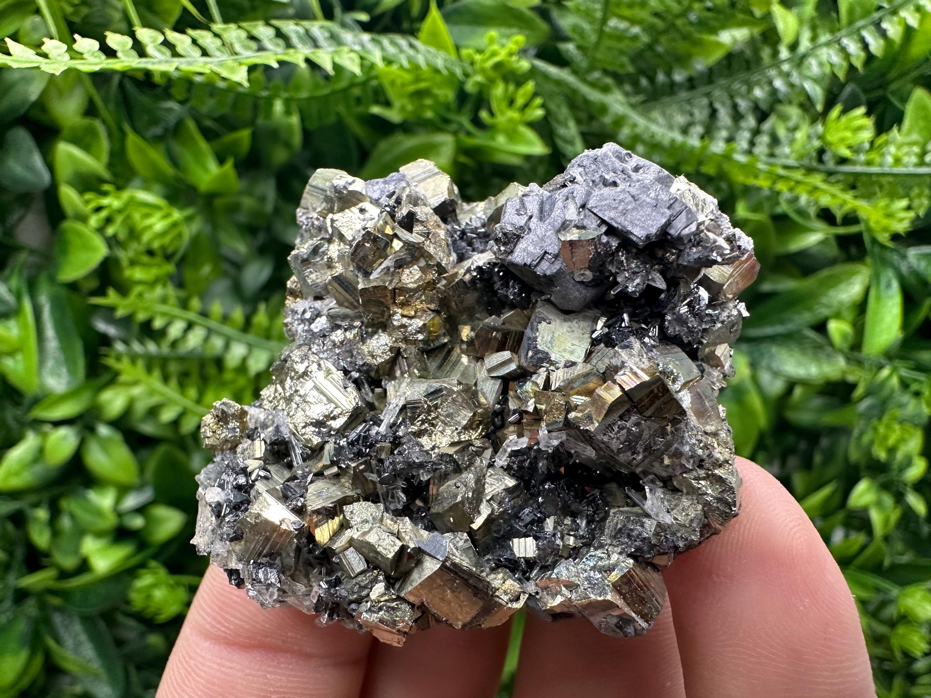 Pyrite on Quartz: Borieva Mine Crystal Home Decor (5/5.5/3cm)