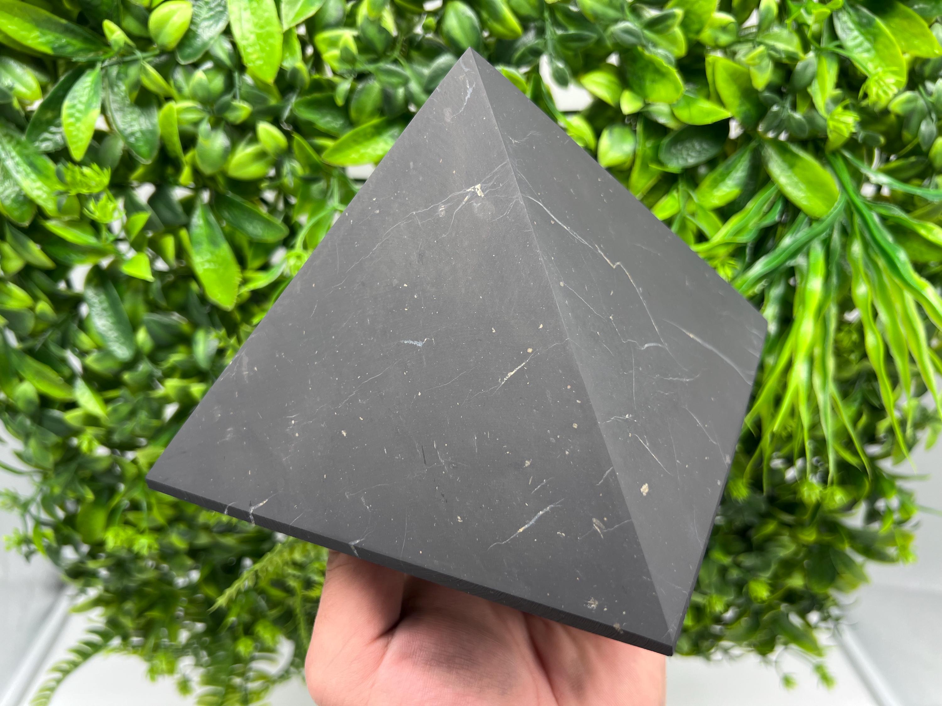 15cm Shungite Pyramid: EMF & 5G Protection Crystal