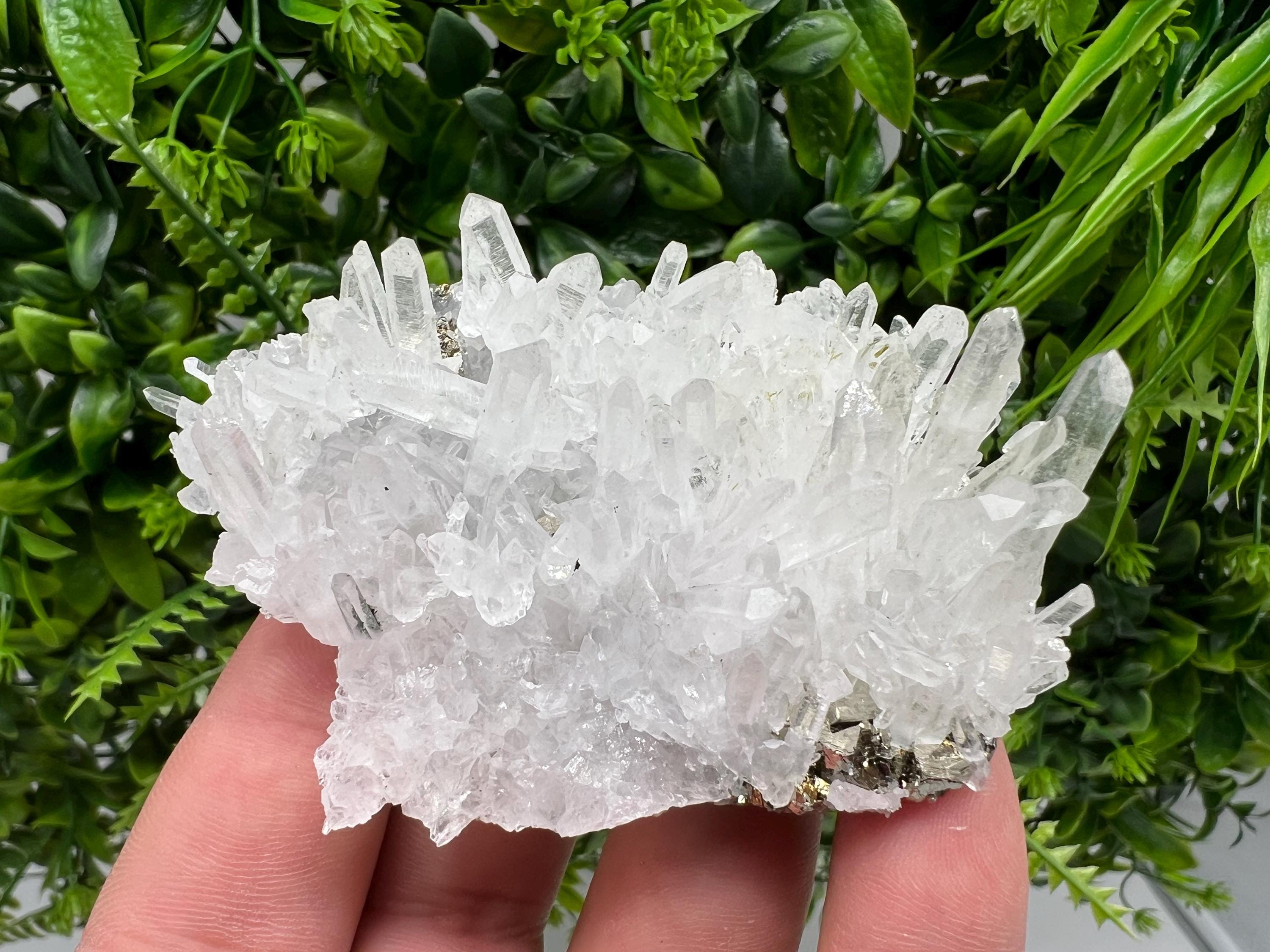 Transparent Chlorite Quartz Crystal Cluster - Madan, Bulgaria