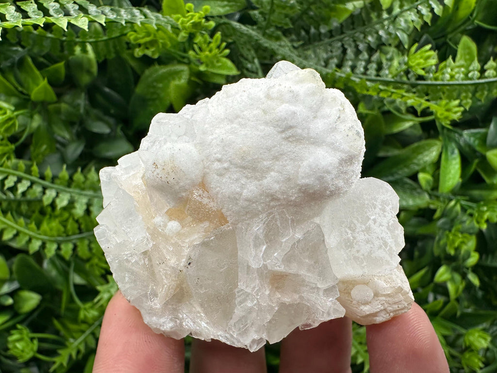 Apophyllite Stilbite on Chalcedony, Natural Crystal Mineral Specimen