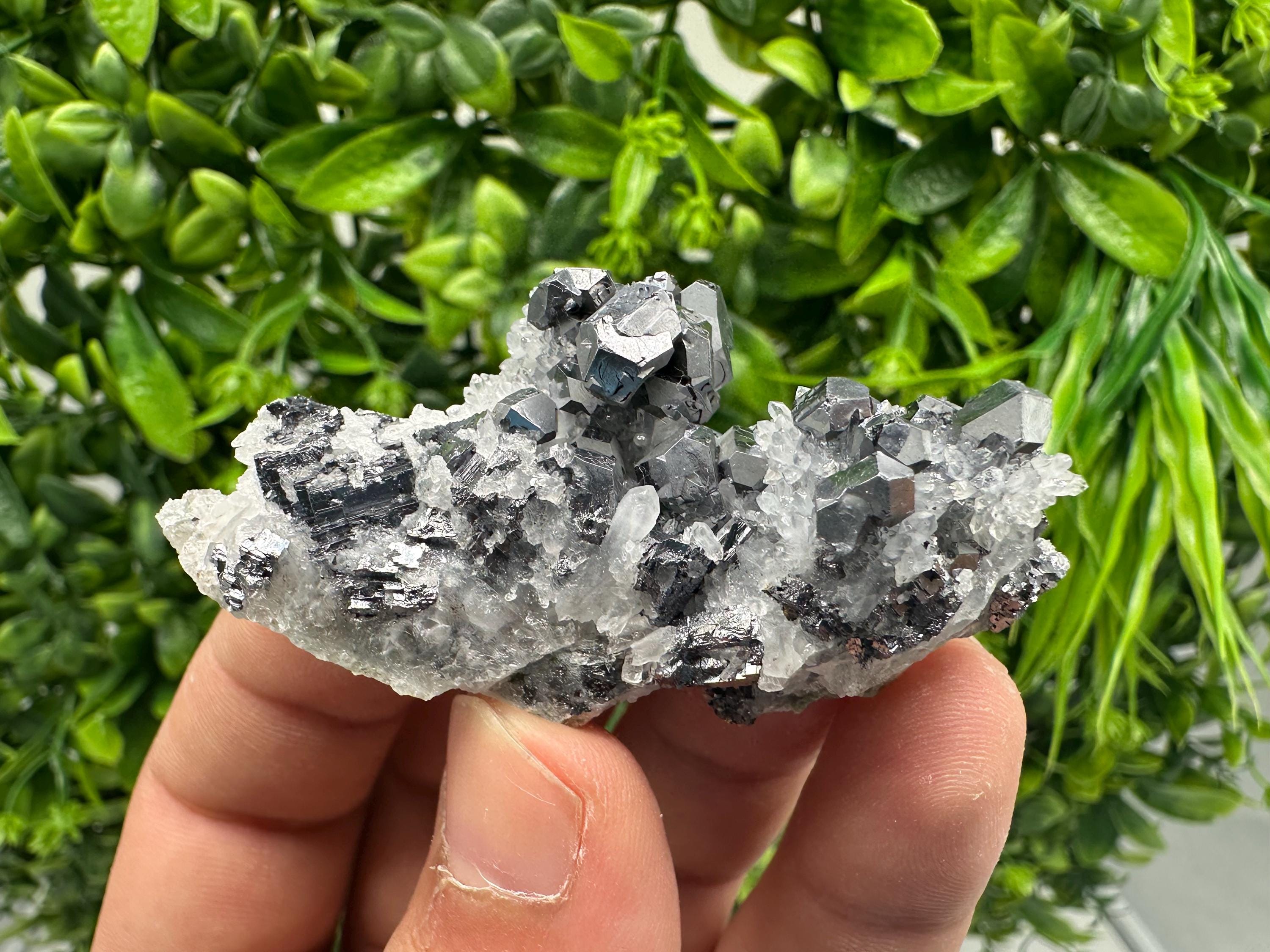 Galena on Chalcedony Mineral Specimen, Krushev dol Mine, Bulgaria