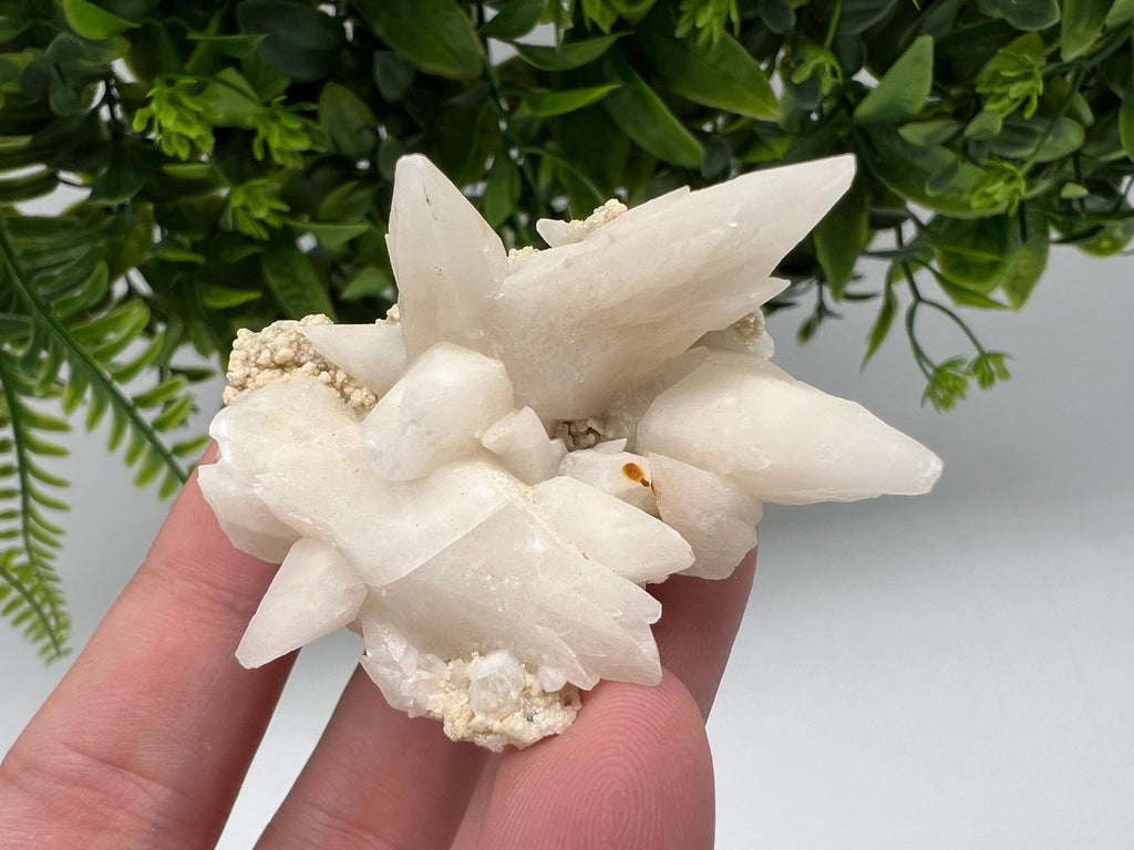 Calcite on Green Quartz: Djurcovo Mine, Bulgaria Healing Crystal