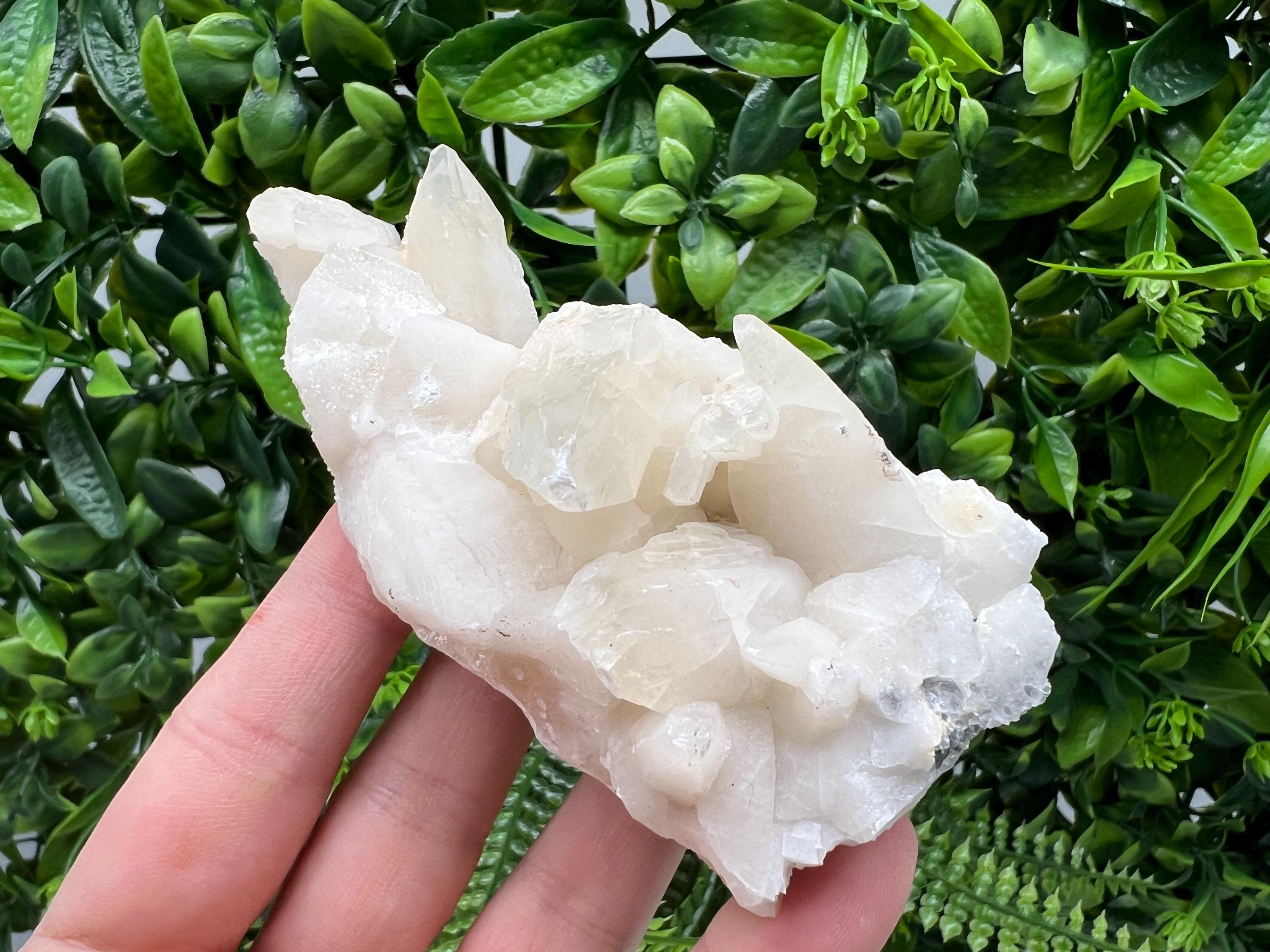 Bulgarian Calcite on Green Quartz, Laki Djurcovo Mine