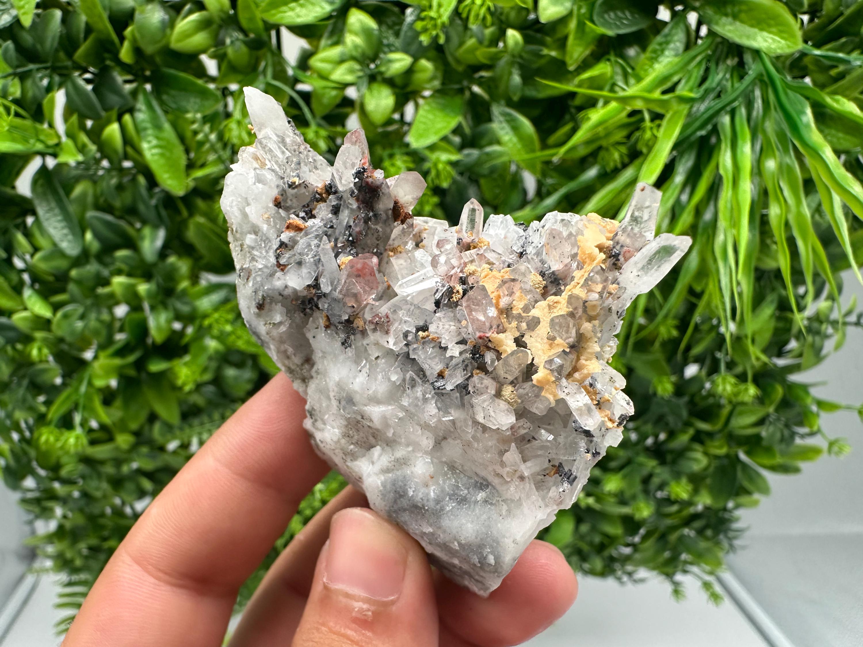 Stunning Quartz whit Sphalerite,Hematite,Iron oxide from 9th September mine,natural,collectible mineral specimen,home decor stone,gift,cryst