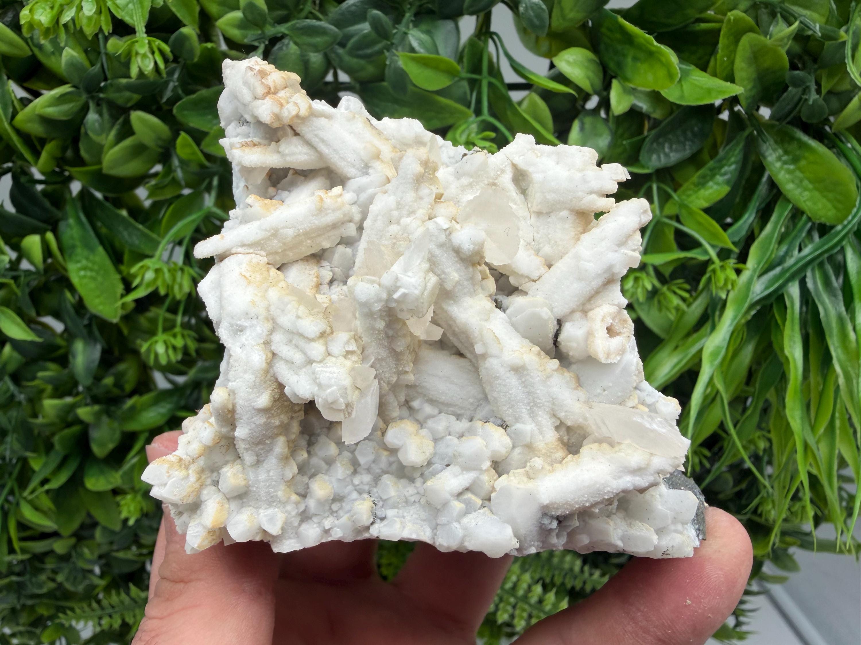 Calcite on Aragonite: Djurcovo Mine, Bulgaria Crystal