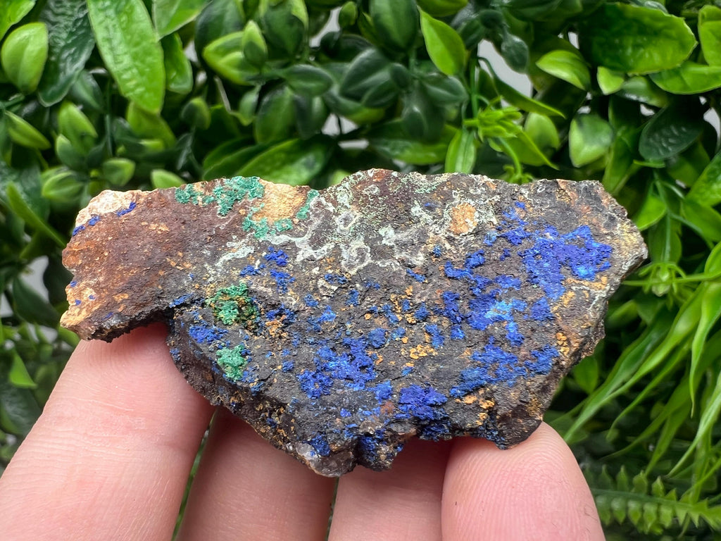Azurite Malachite Mineral Specimen: Moroccan Blue Green Crystal, Home Decor