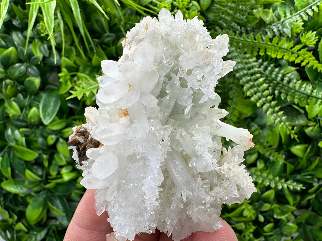 Quartz with Chlorite, Rhodochrosite and Siderite: Natural Crystal Home Decor