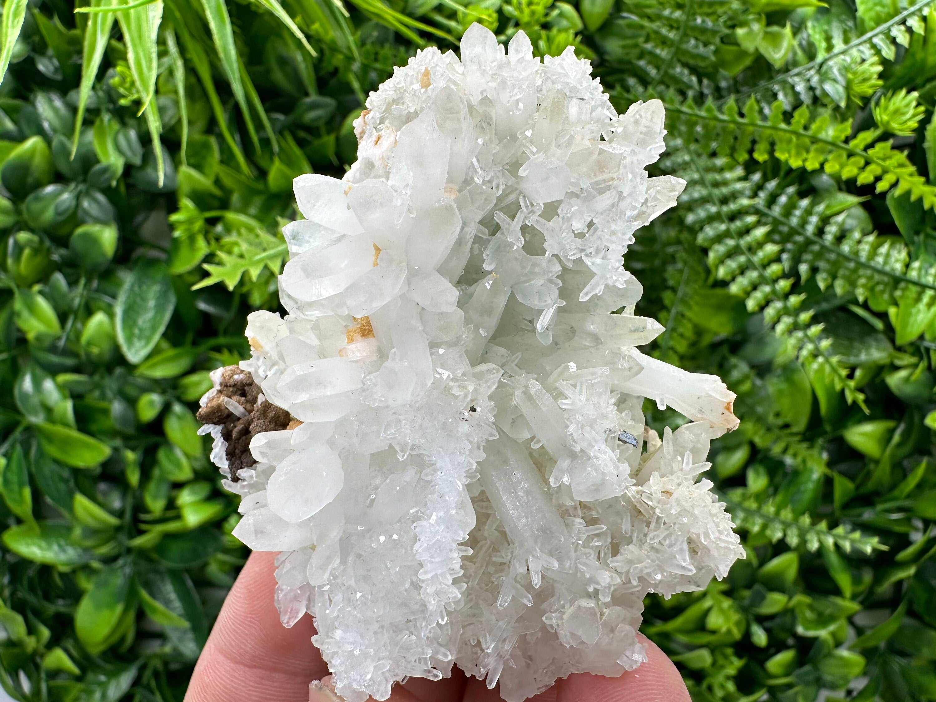 Quartz with Chlorite, Rhodochrosite and Siderite: Natural Crystal Home Decor