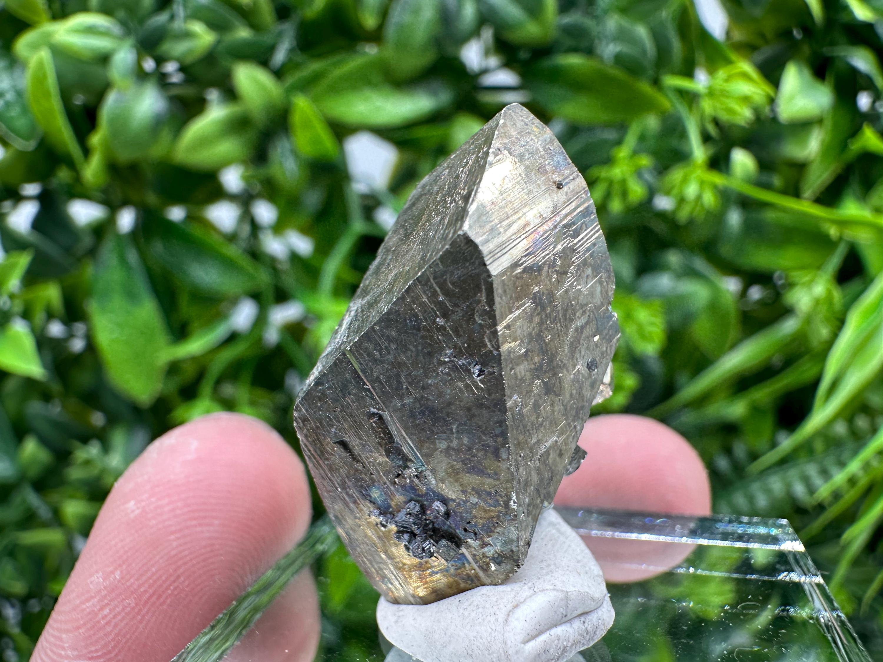 Rare Rainbow Pyrite Crystal Cluster - Borieva Mine, Bulgaria