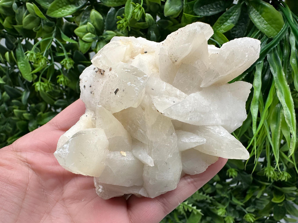 Calcite on Green Quartz: Laki Bulgaria Healing Crystal