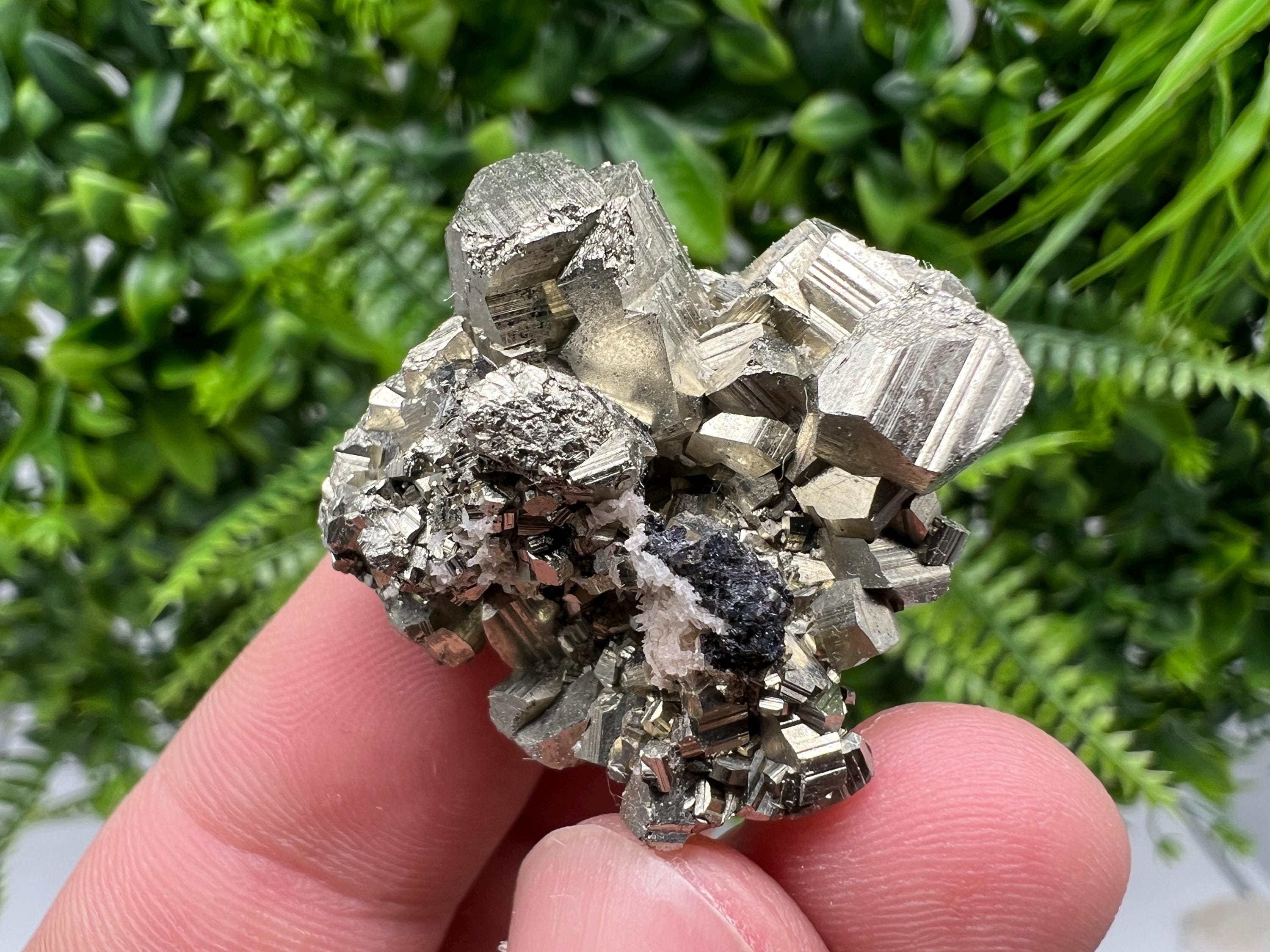 Wonderful Rainbow Pyrite whit Calcite,natural minerals souvenir Crystal,collection stone,rare minerals,home decor,Borieva Bulgaria