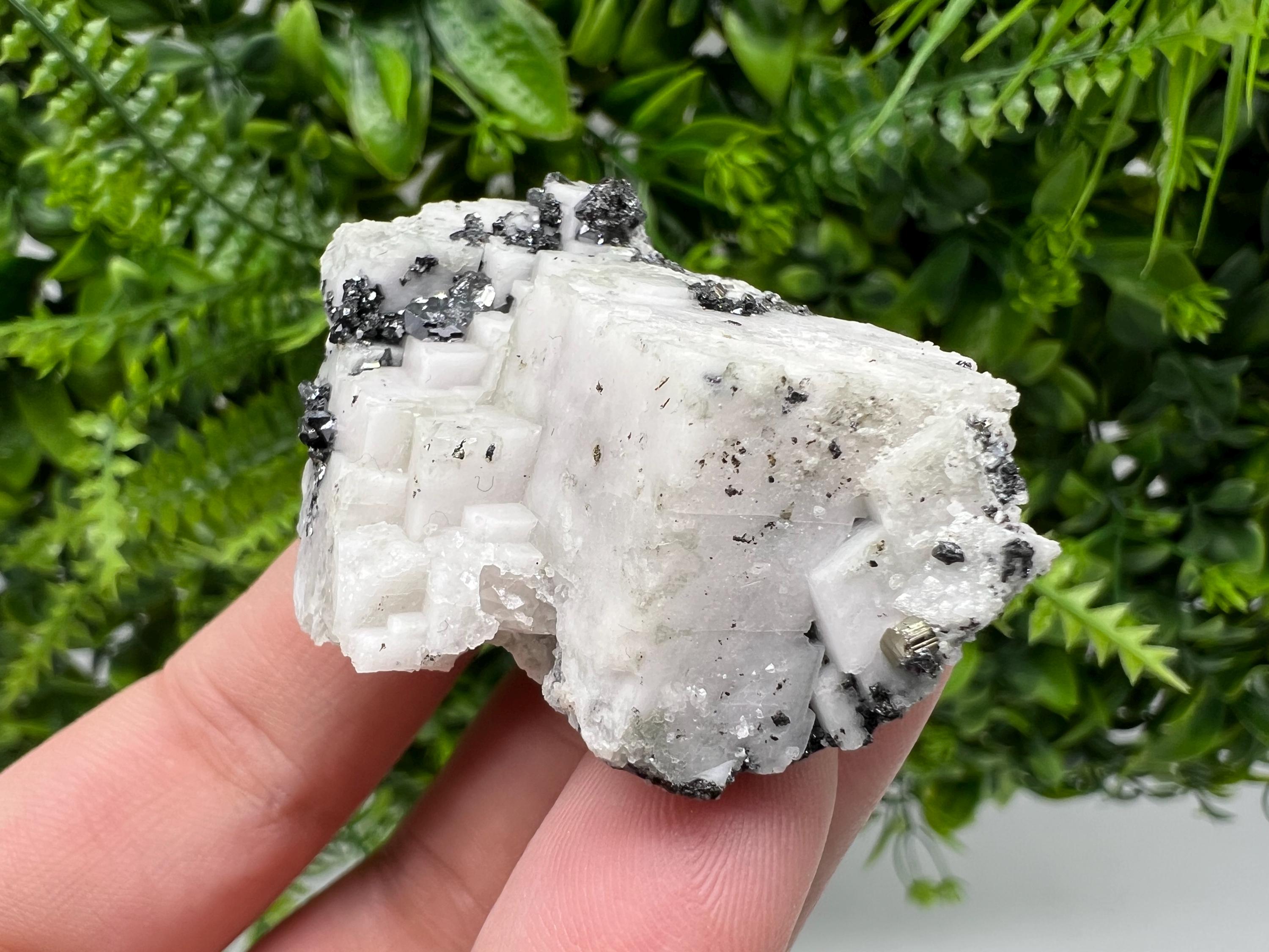 Incredible Mirror Galena on Mangano Calcite from Borieva mine,Bulgaria,natural mineral specimen,home decor stone,rare crystal,geology,gift