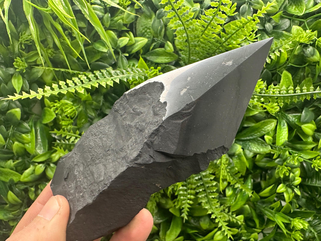 12cm Polished Shungite Crystal: EMF Protection Stone